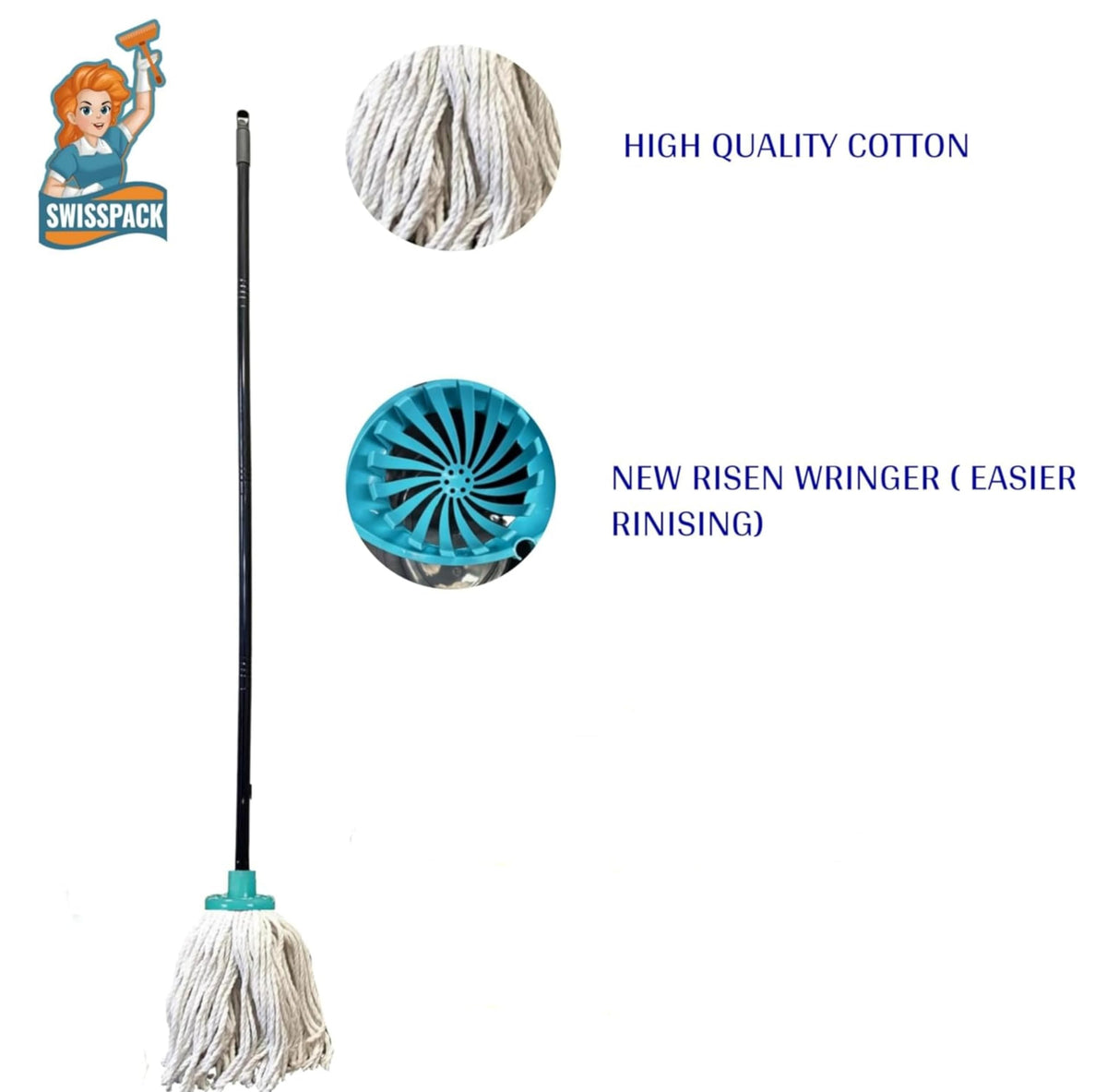 MOP AND BUCKET (3 HEADS ONLY)