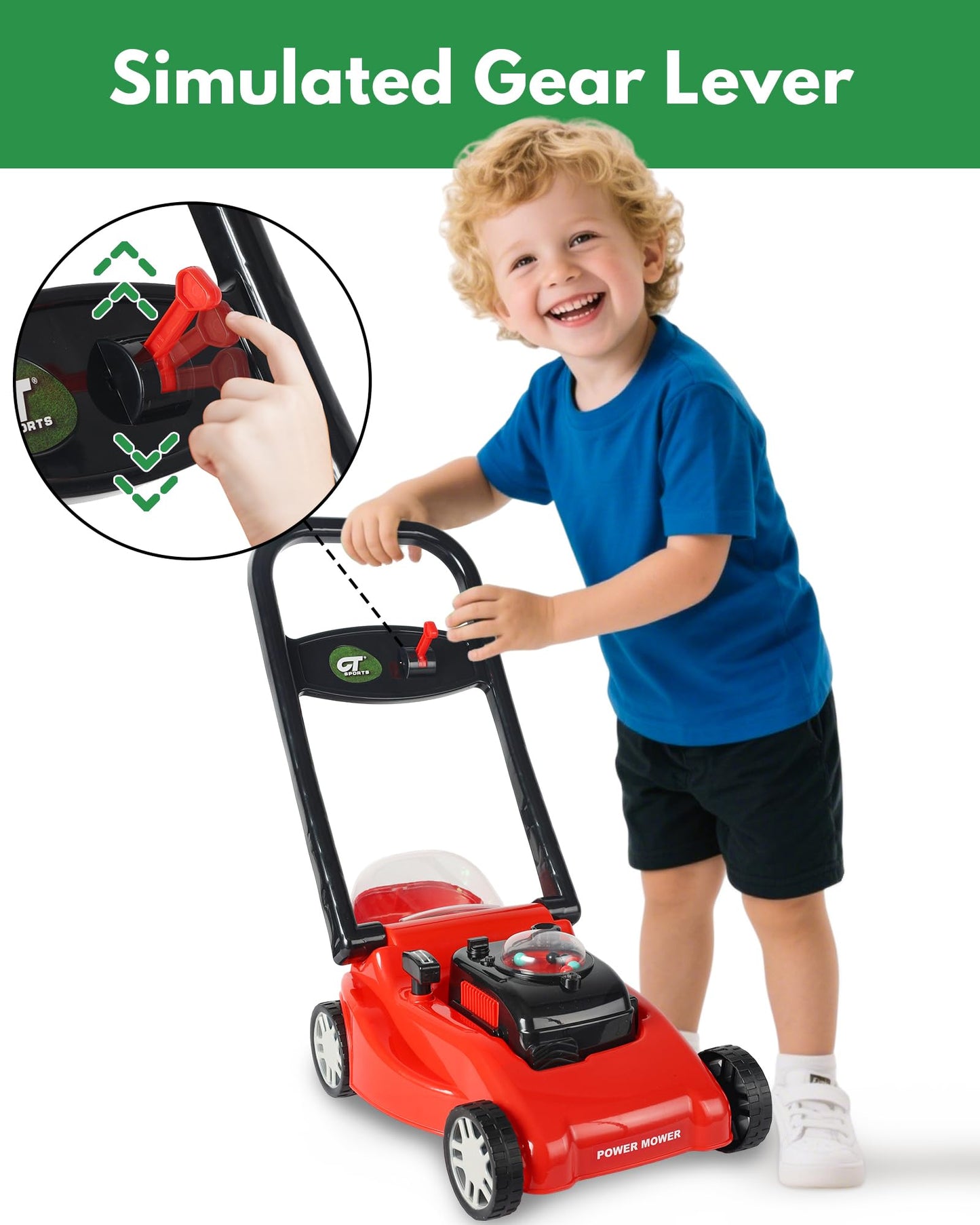 Kids Lawn Mower with Realistic Grass-Cutting Action and Sounds – No Batteries Required | Fun Outdoor Push Toy, Birthday Gift & Holiday Present for 3, 4, 5, 6, 7, 8 Year Old Boys and Girls