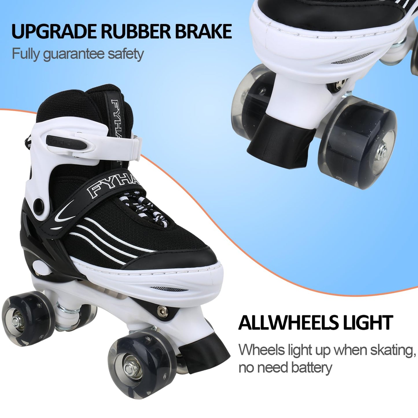 Kids Roller Skates for Girls Boys Adjustable Roller Skates with Light Up Wheels, Fun Illuminating for Girls Boys, Suitable for Both Indoor and Outdoor Use