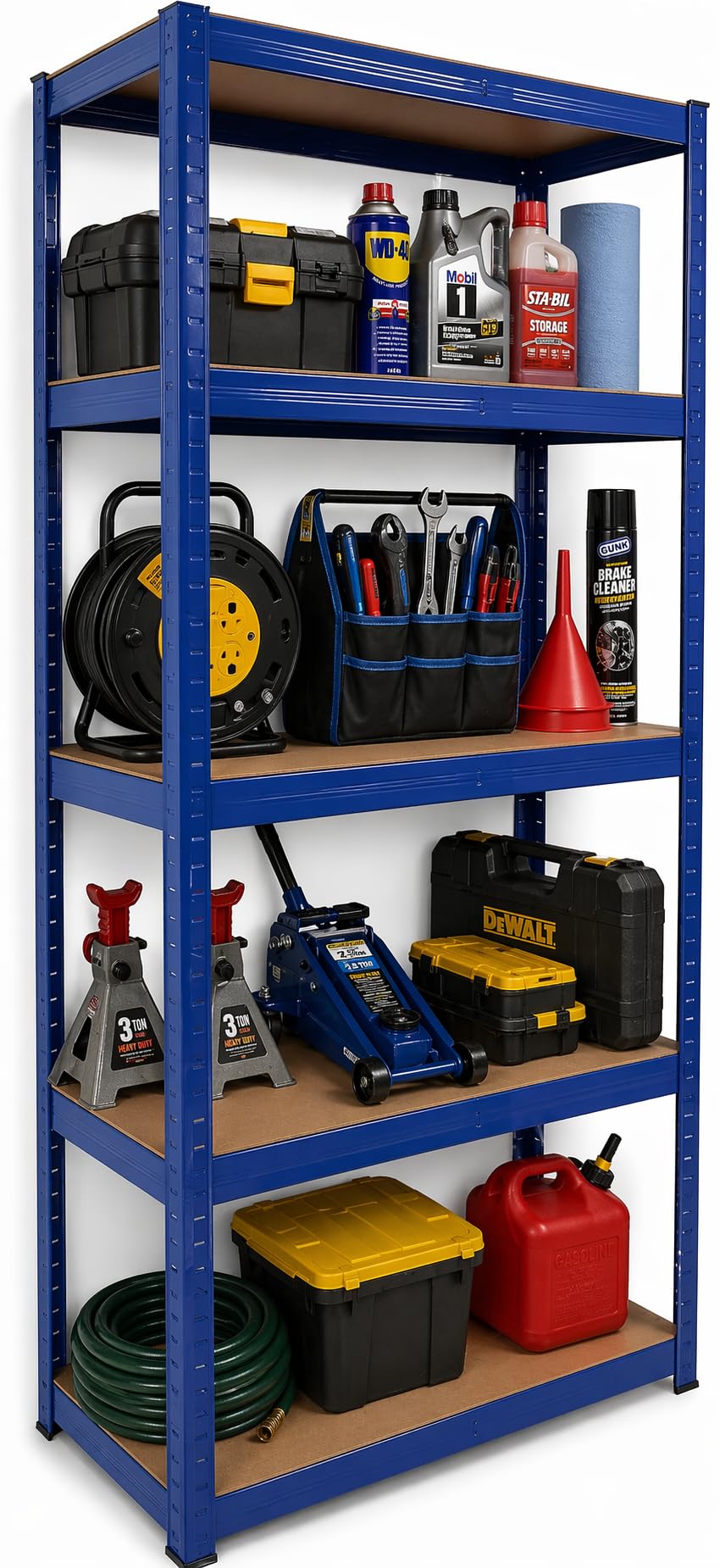 DIVCHI 5 Tier Storage Rack Heavy Duty Shelving Aluminium Garage Shelves Shed Storage Racking Shelf For Warehouse Workshop & Office (Black, Pack of 1) Up to Maximum 175 kg Per Shelf