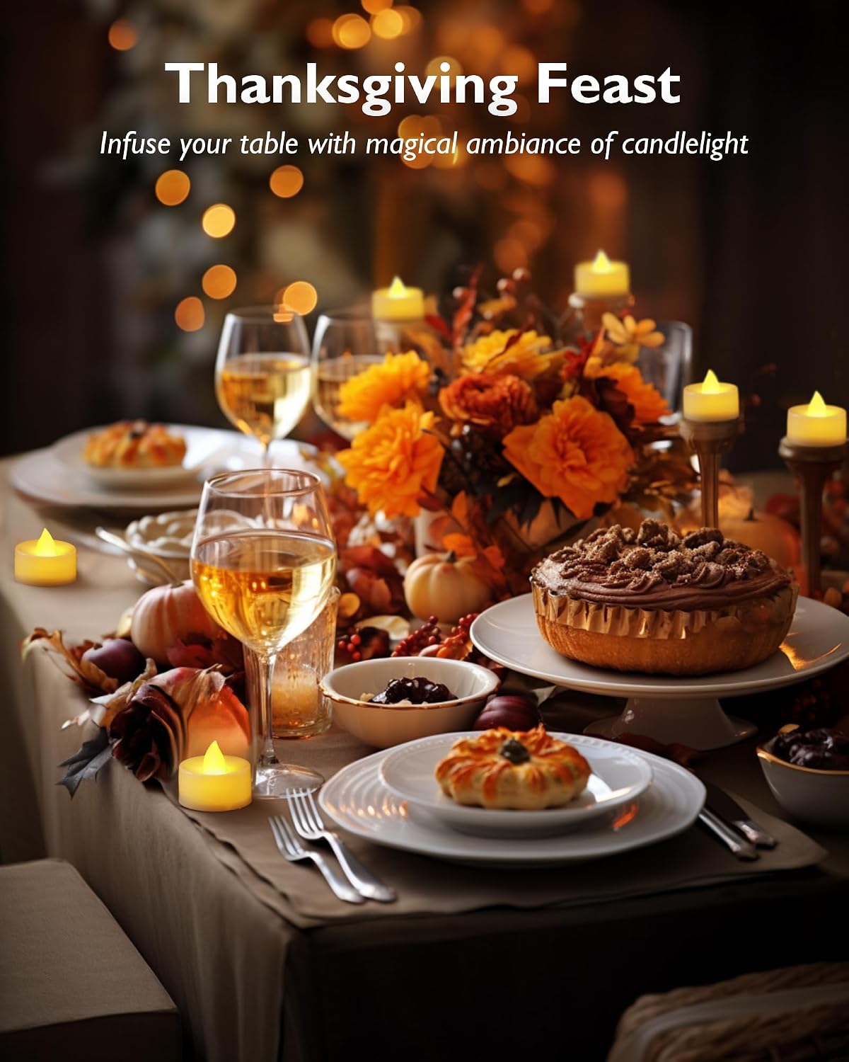 Homemory Led Battery Operated Tea Lights, Fake Electric Flickering Candles