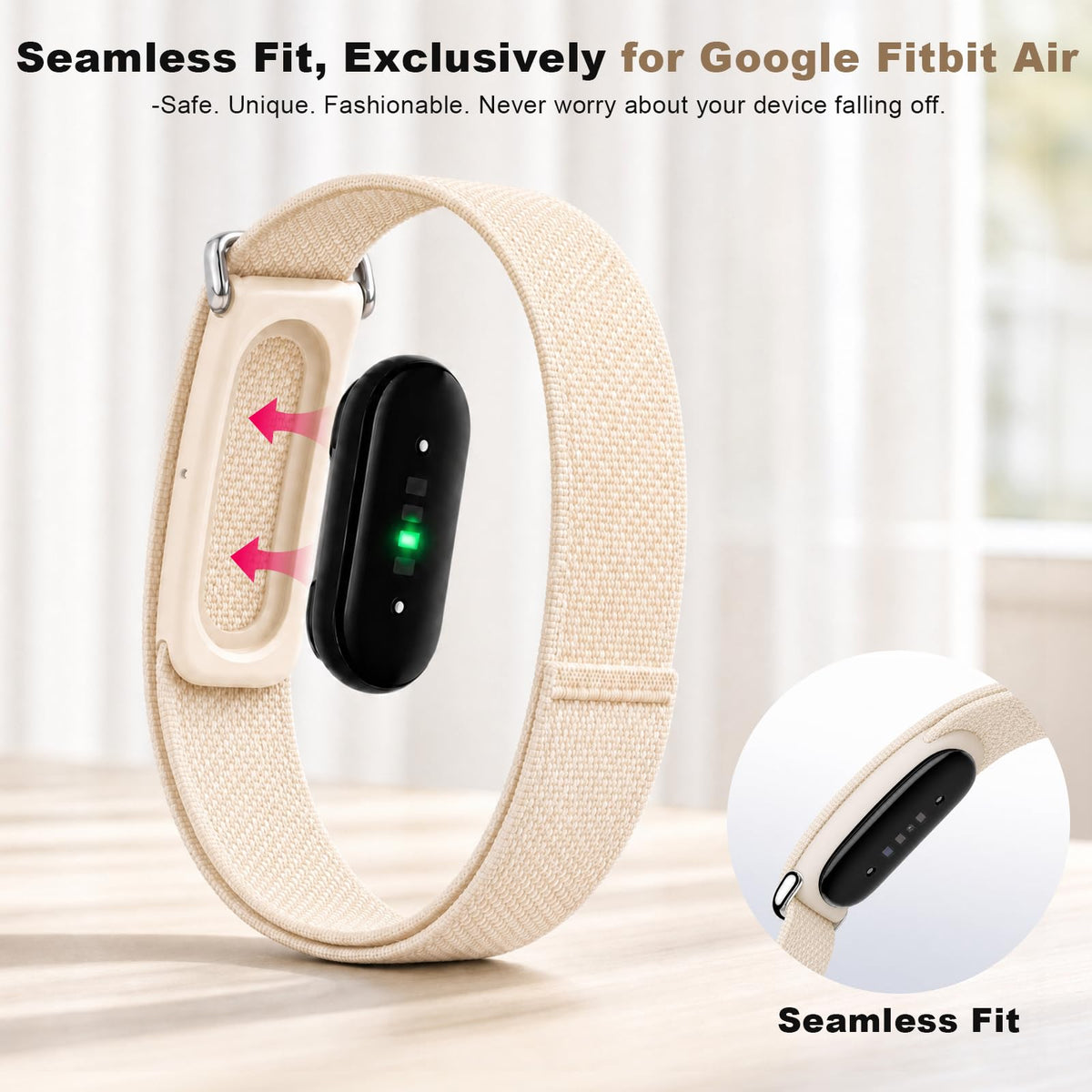 Compatible with Google Fitbit Air Strap Nylon Loop Sport Replacement Band