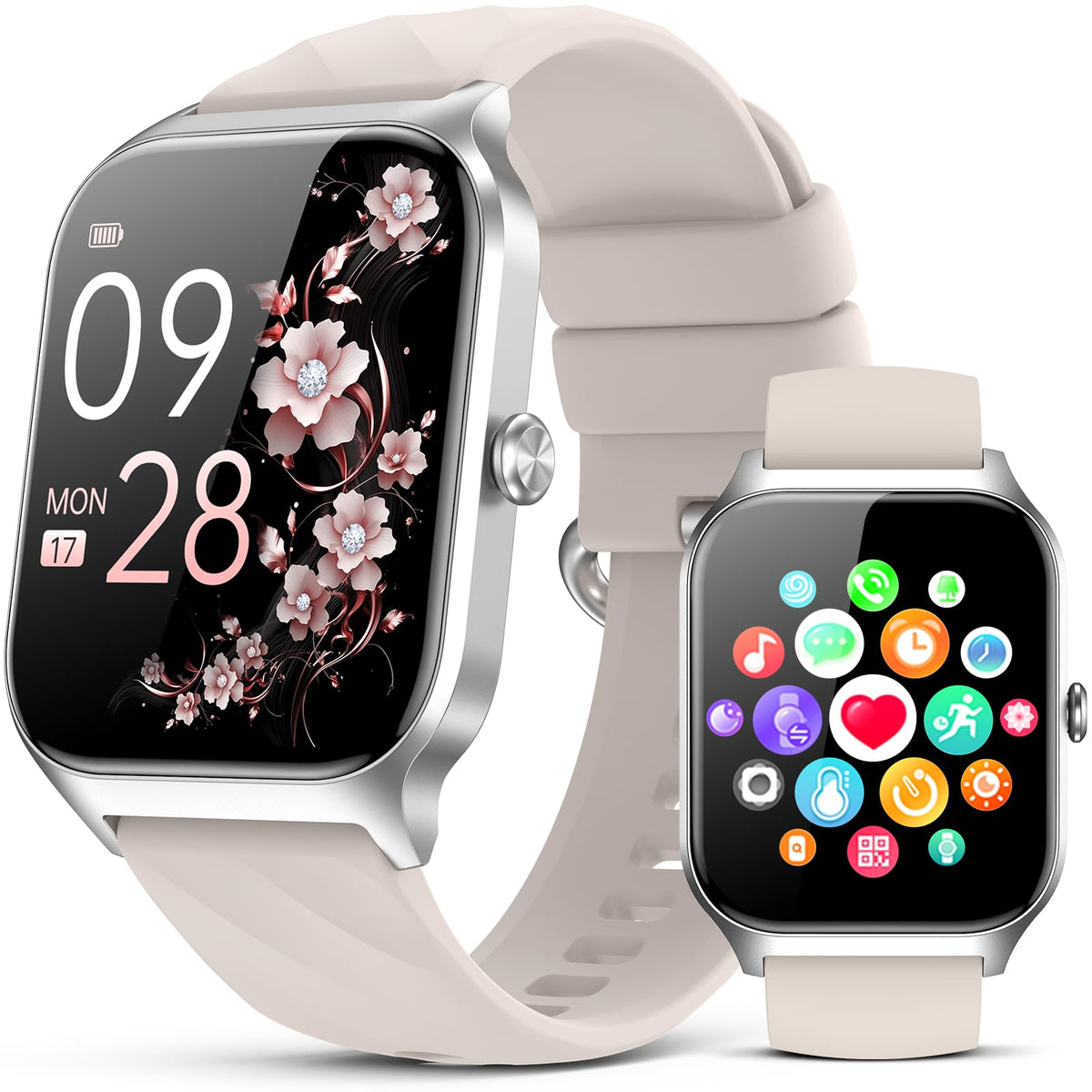Smart Watch for Women Men - Answer/Make Call, Fitness Tracker Smartwatch for Android iPhone Compatible, Sleep Female Cycle, 120+ Sports Modes Step Counter (Blue, 2 Straps)