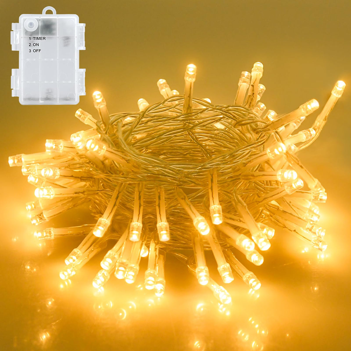 cshare Battery Fairy Lights, 2M 20 LED Fairy Lights Battery Operated with Timer, IP65 Waterproof String Lights for Jar Garden Camping Christmas Indoor Outdoor Decorations, Warm White