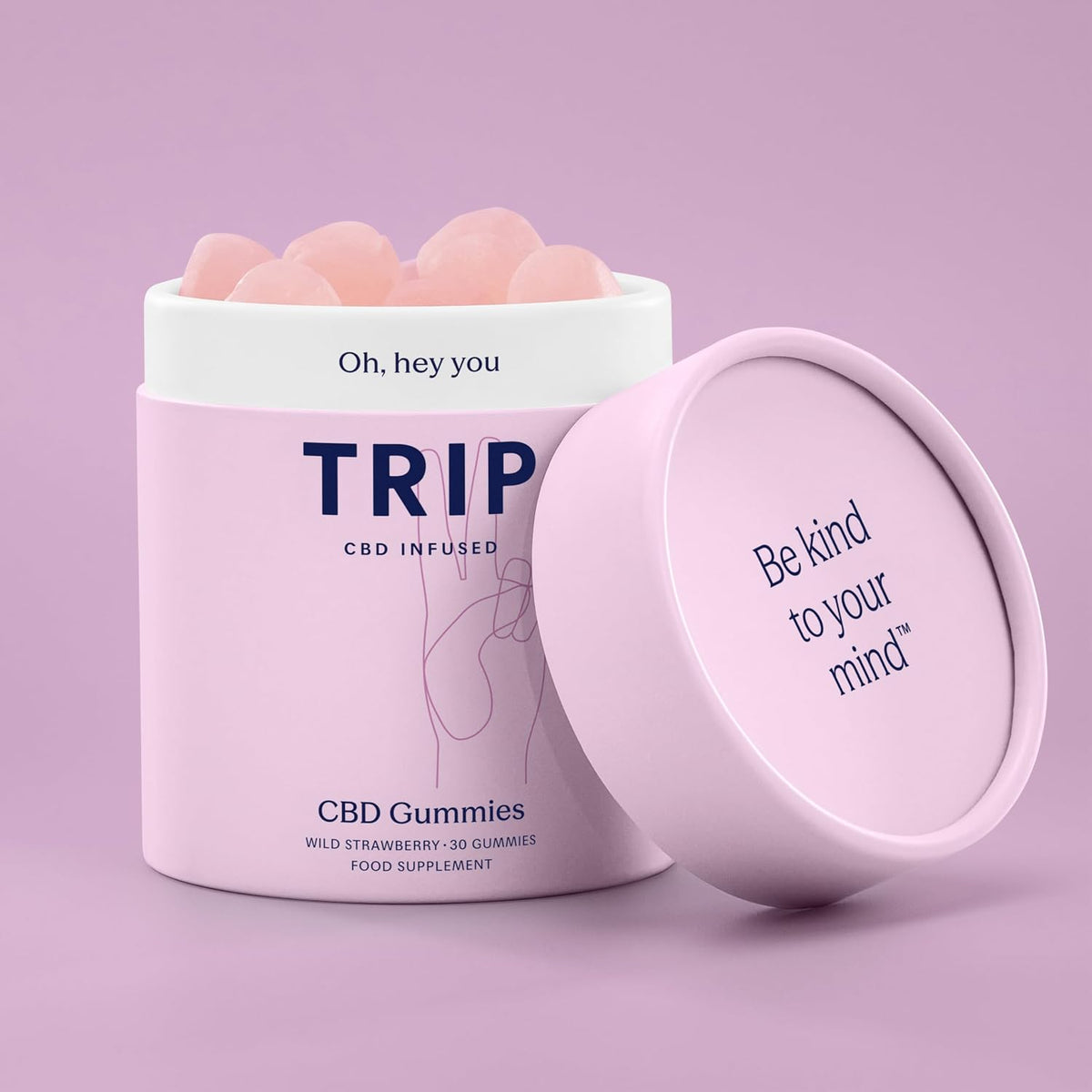 TRIP CBD Infused Gummies, 300mg CBD, High Strength, Wild Strawberry, 30x