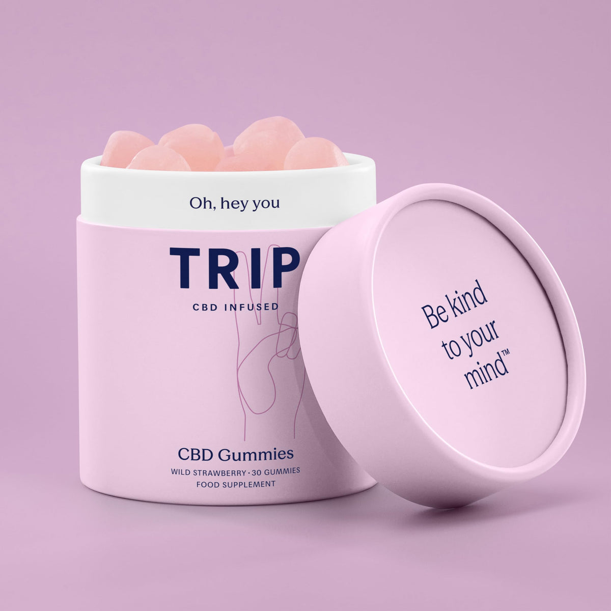 TRIP CBD Infused Gummies, 300mg CBD, High Strength, Wild Strawberry, 30x