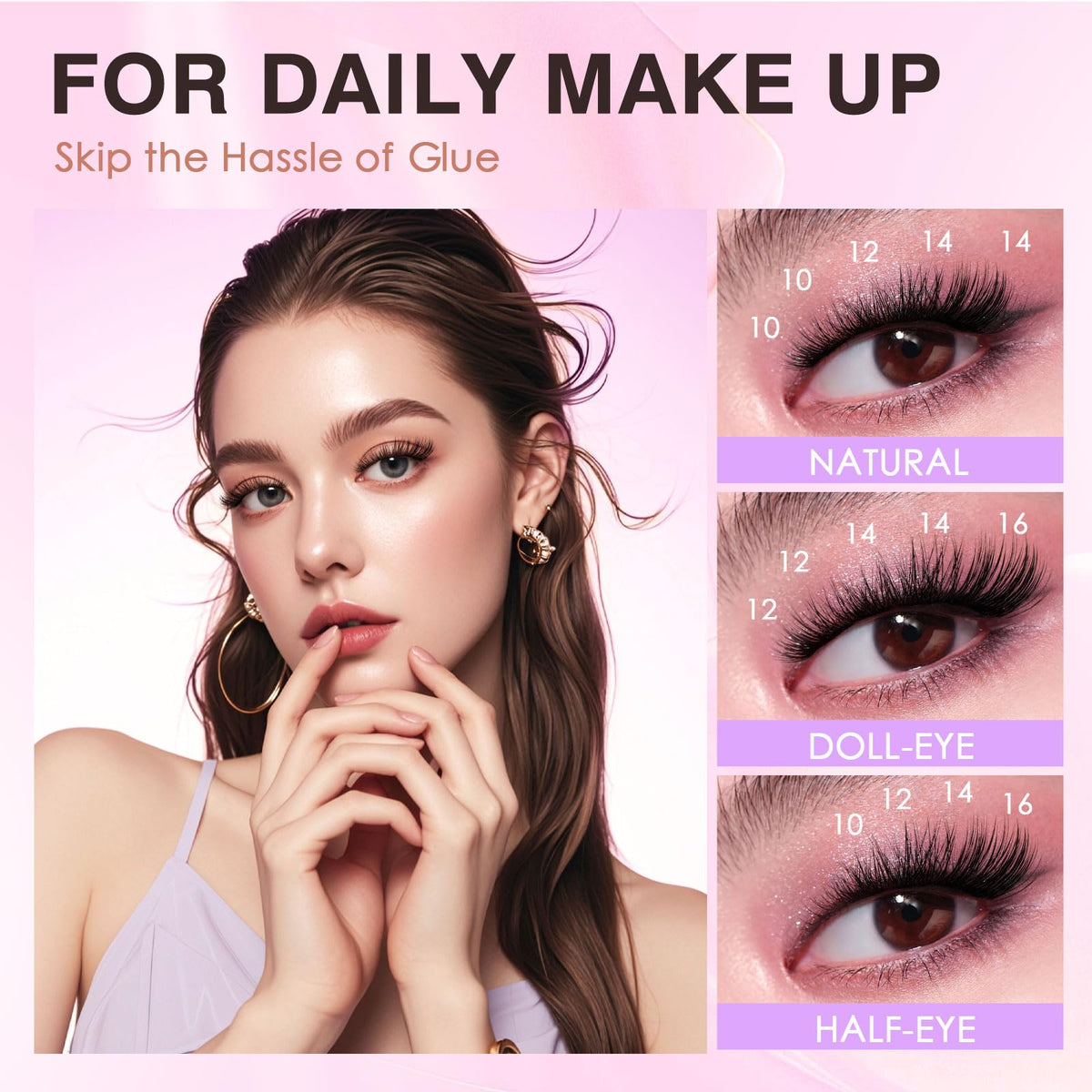 Sixstarhair Individual Eyelashes Kit Lash Clusters with Glue and Remover