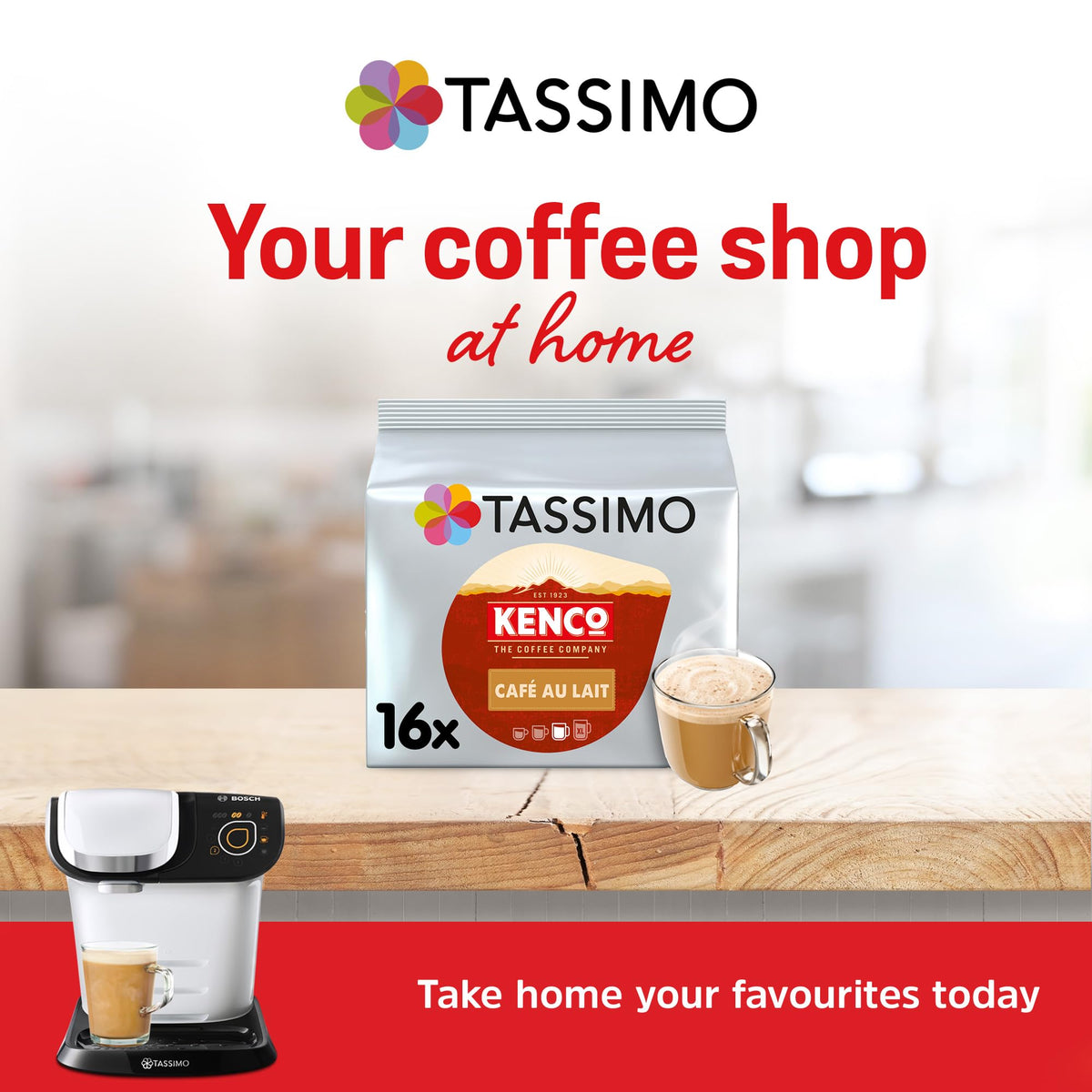 Tassimo Kenco Americano Grande XL Coffee Pods x16 (Pack of 5, Total 80 Drinks)