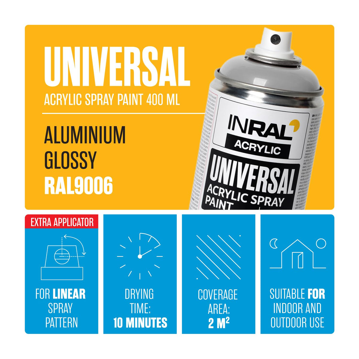 Acrylic Spray Paint Pure White Matt RAL9010 [400ml] – Universal Spray for Metal, Plastic, Wood & Stone – High-Coverage, UV & Rain Resistant – Indoor & Outdoor Use