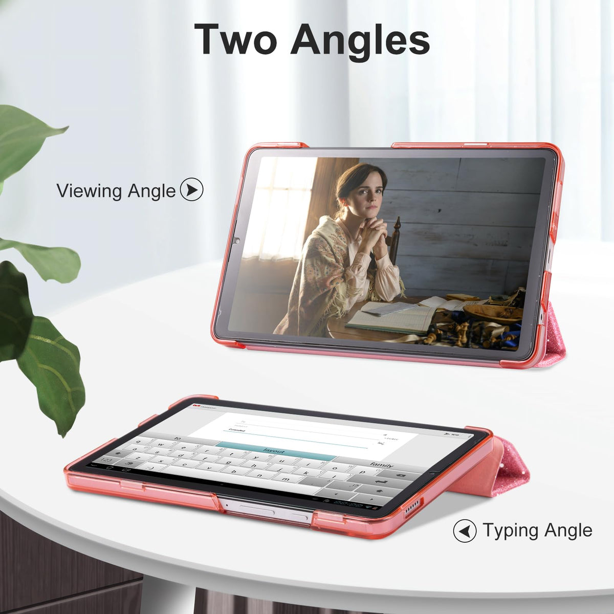 CoBak Case for Samsung Galaxy Tab A11+ Plus 11 Inch 2025/A9+ Plus 2023 - PU Leather Smart Cover with Auto Sleep/Wake for Tab A11+, Translucent Hard Shell, Multi-Viewing Angles, Green Pattern