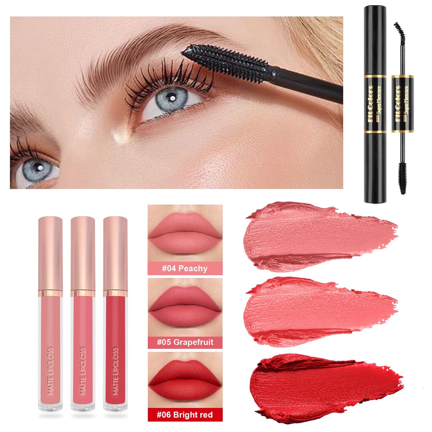 LYMYBETY Makeup Set, Cosmetic Make Up Starter Kit With Storage Bag Portable Travel Make Up Palette Eyeshadow Foundation Lip Gloss for Teenage & Adults (Style B), 1.0 count