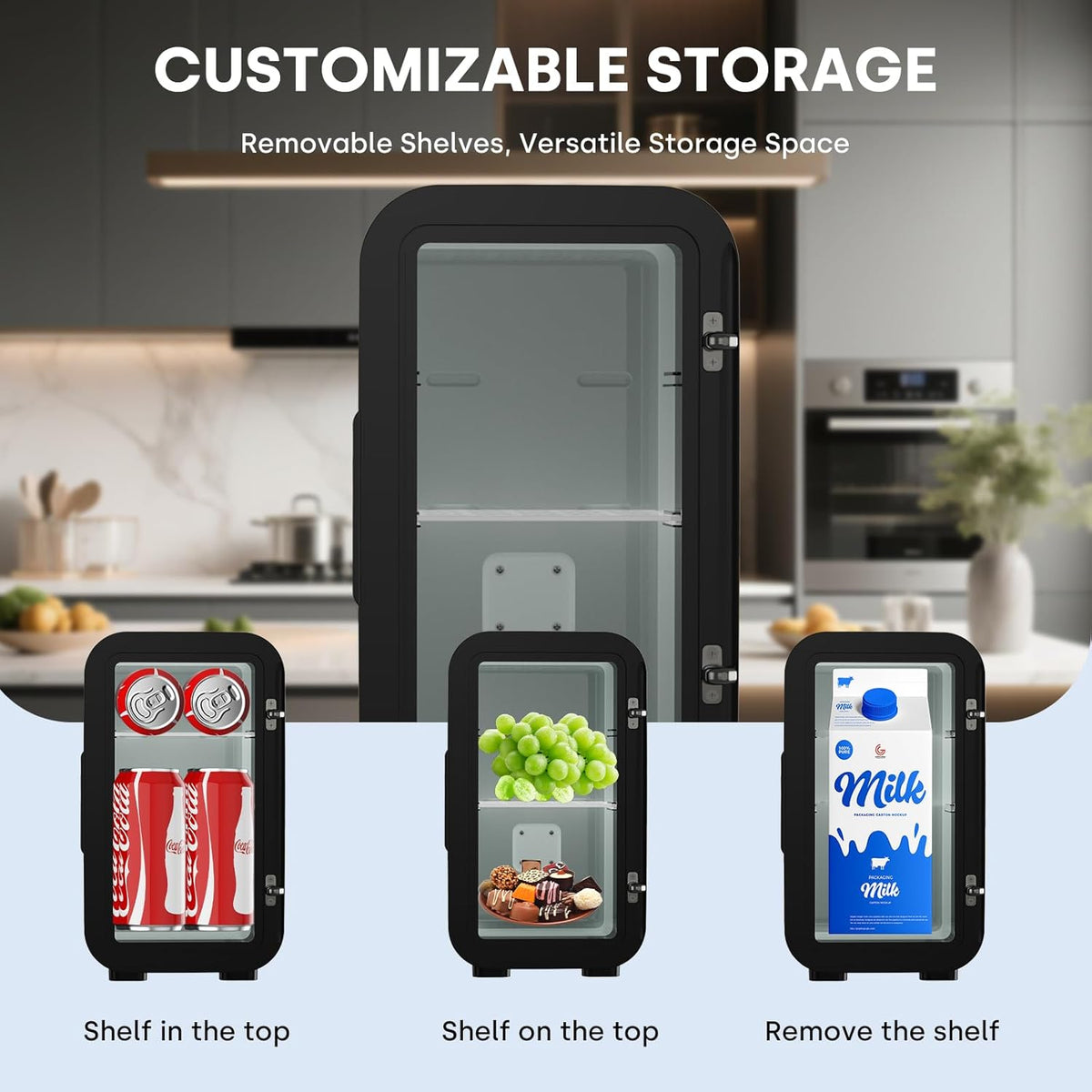 Enventor Mini Fridge 6 Litre/ 8 Can, Portable Cooler and Warmer, AC+12V DC