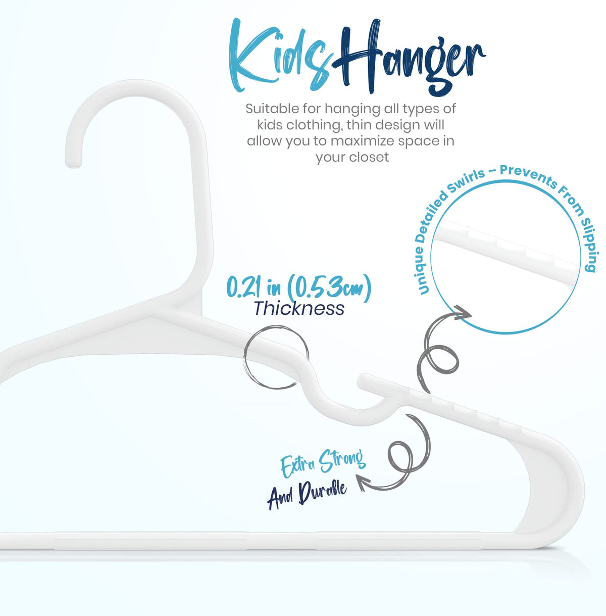 Utopia Home 20pcs Kids Hangers - 28cm Plastic Baby Hangers for Closet - Kids Hanger for Clothes and Baby Hanger for Closet - for Daily Standard Use (Grey)