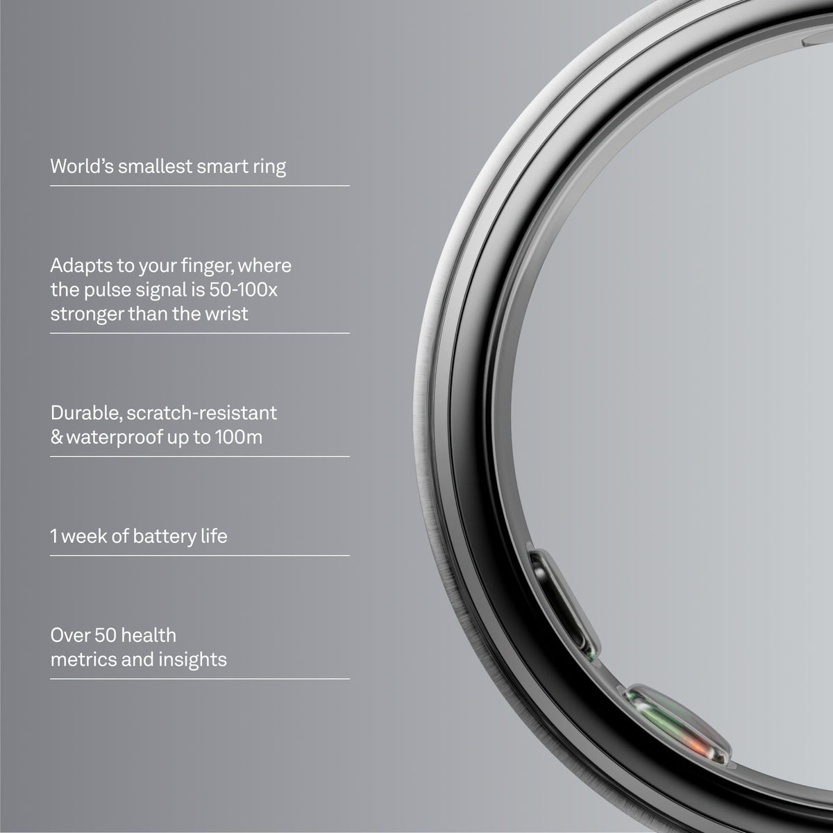 Oura Ring 5 Silver - Size 11 - Size Before You Buy