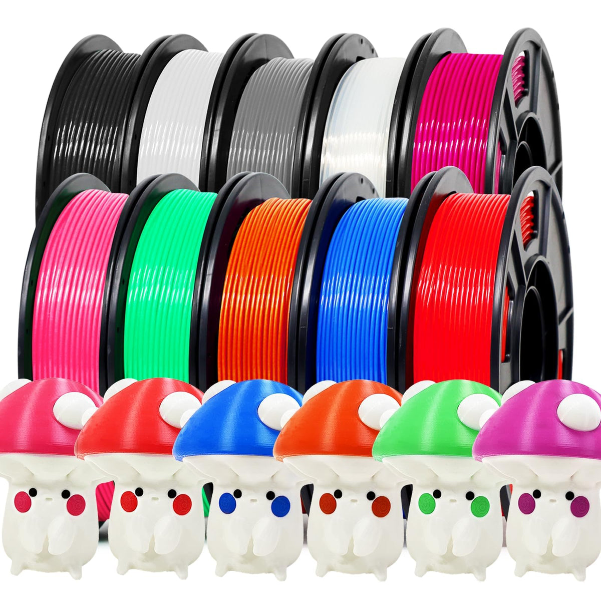 Reprapper 4X 250g Color Pack – Dual Color PLA Filament 1.75mm for 3D Printer & 3D Pen, Multicolour Filament, 4 x 250g Matte Red/Blue, Matte Purple/Green, Silk Red/Blue, and Silk Purple/Green