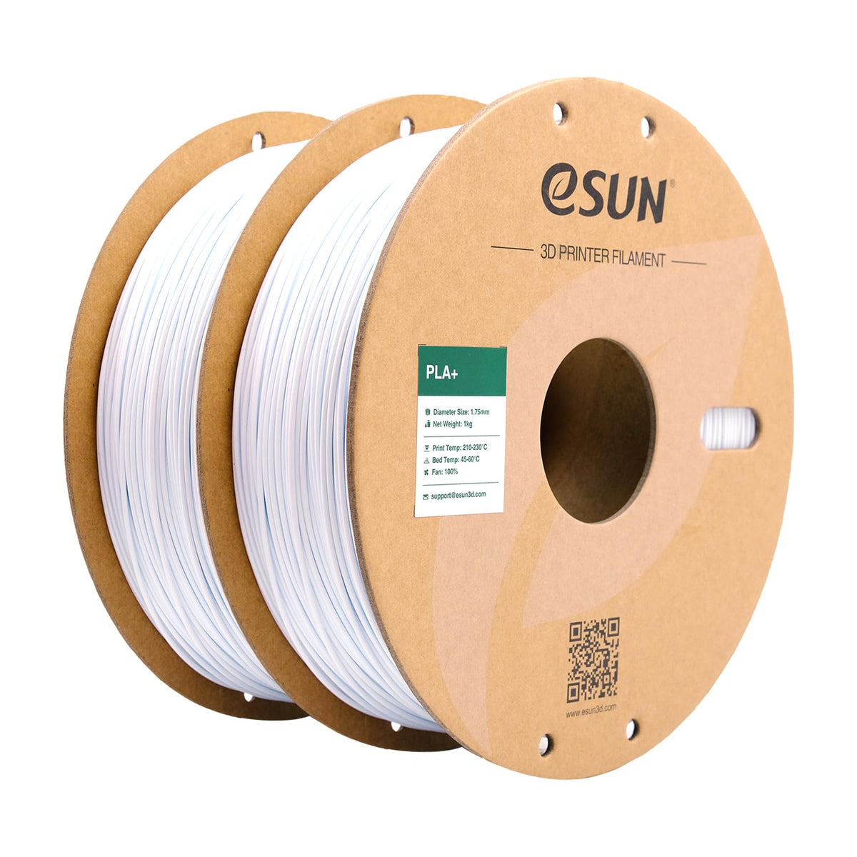 eSUN PLA+ 3D Printing Filament 1KG(2.2lbs), Enhanced Toughness, Cold White