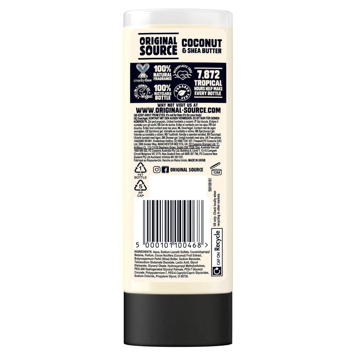 Original Source Mint & Tea Tree Shower Gel, 100 Percent Natural Fragrance, Vegan, Cruelty Free, Paraben Free, Large Bottle, 750 ml