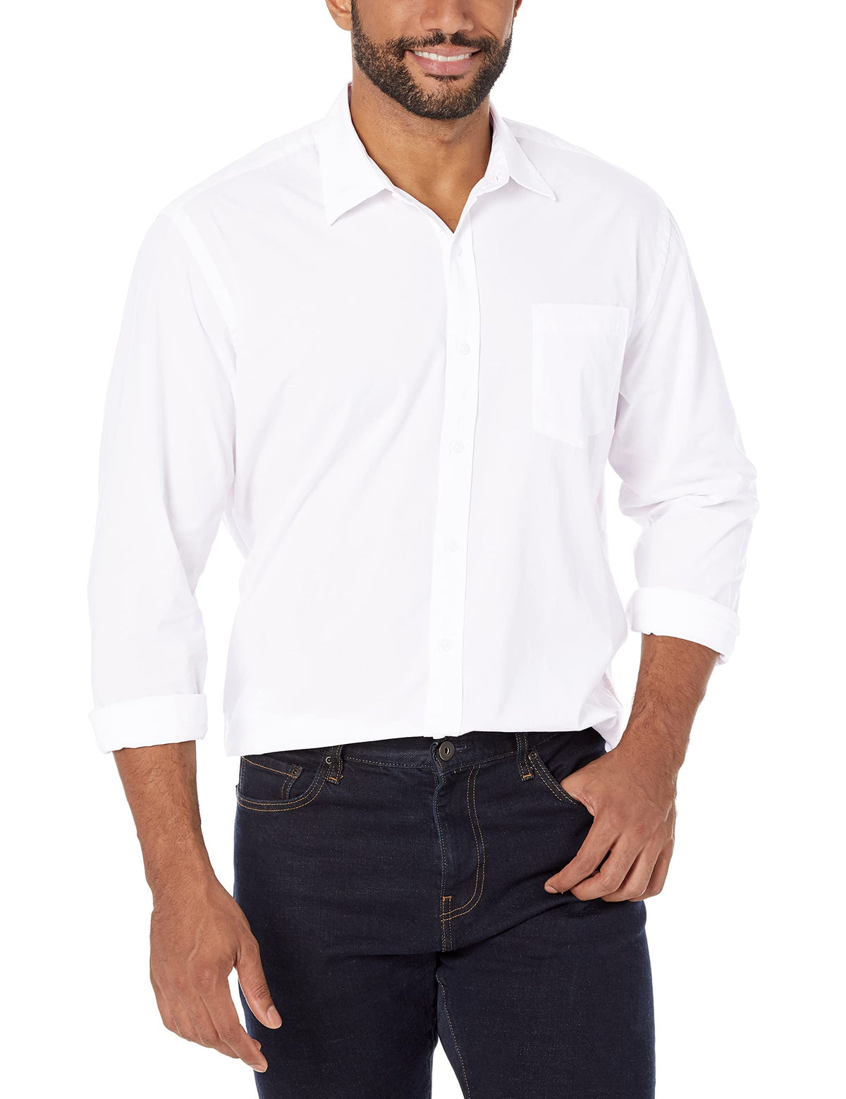 Amazon Essentials Men's Long-Sleeve Casual Poplin Shirt