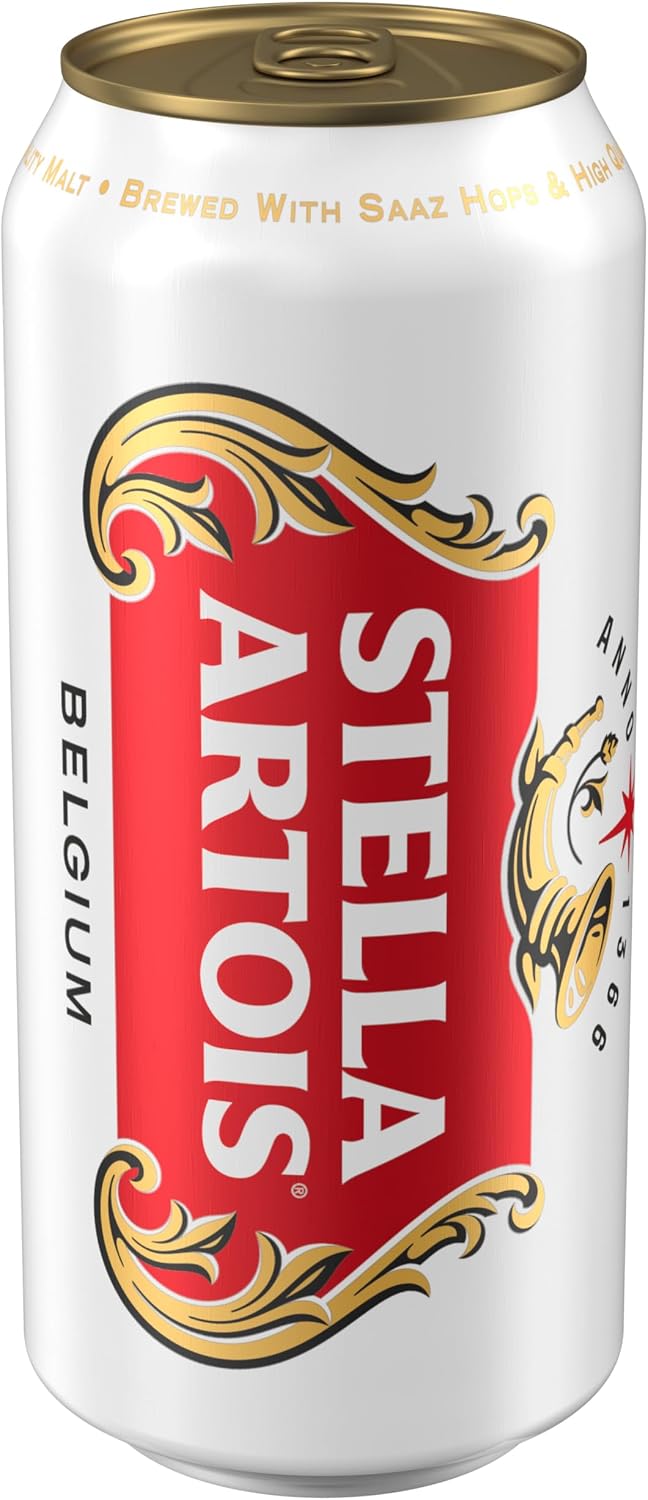 Stella Artois Premium Lager Beer Can, 440ml (Pack of 18) Packaging May Vary