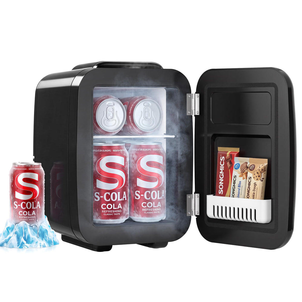 SONGMICS Mini Fridge 4L/6 Can, Portable Small Fridge Mini Cooler & Warmer