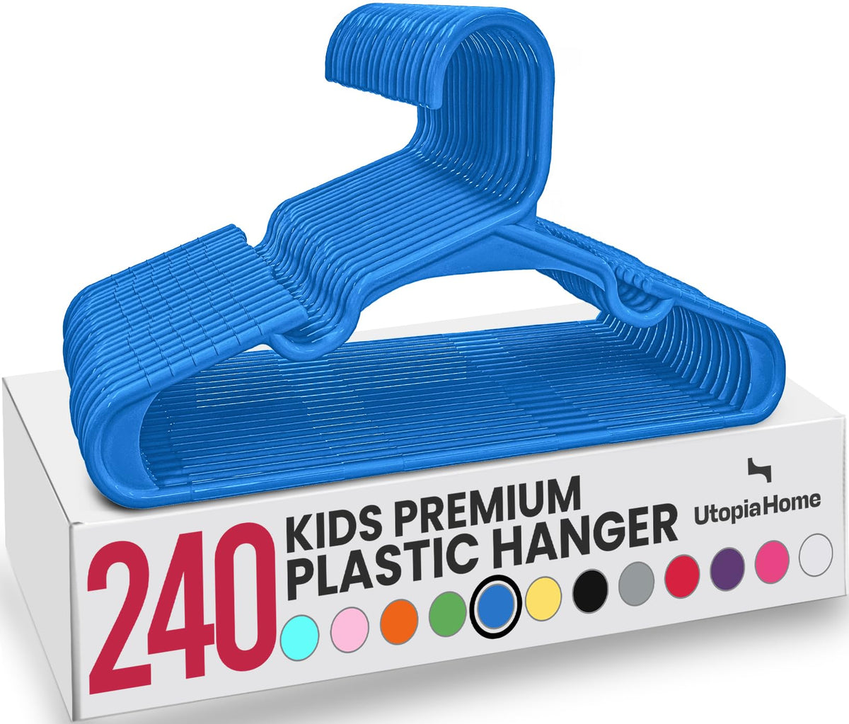Utopia Home 20pcs Kids Hangers - 28cm Plastic Baby Hangers for Closet - Kids Hanger for Clothes and Baby Hanger for Closet - for Daily Standard Use (Grey)