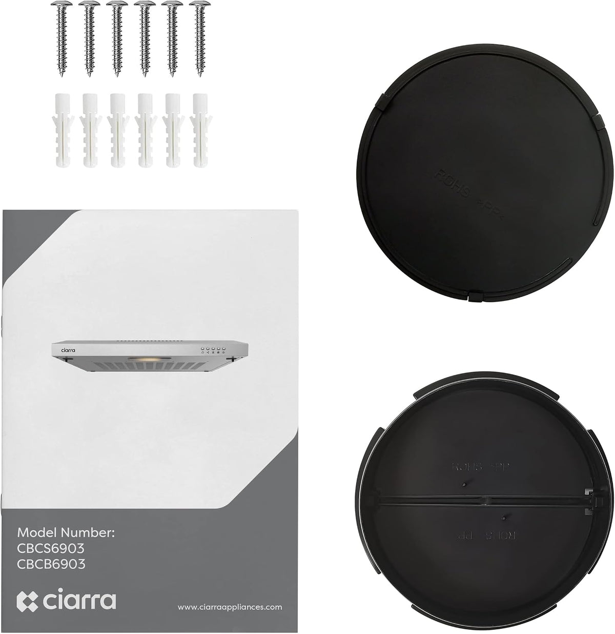 CIARRA 60cm Visor Cooker Hood Undercabinet Hoods Stainless Steel Wall Mounted Kitchen Extractor Fan Model CBCS6903