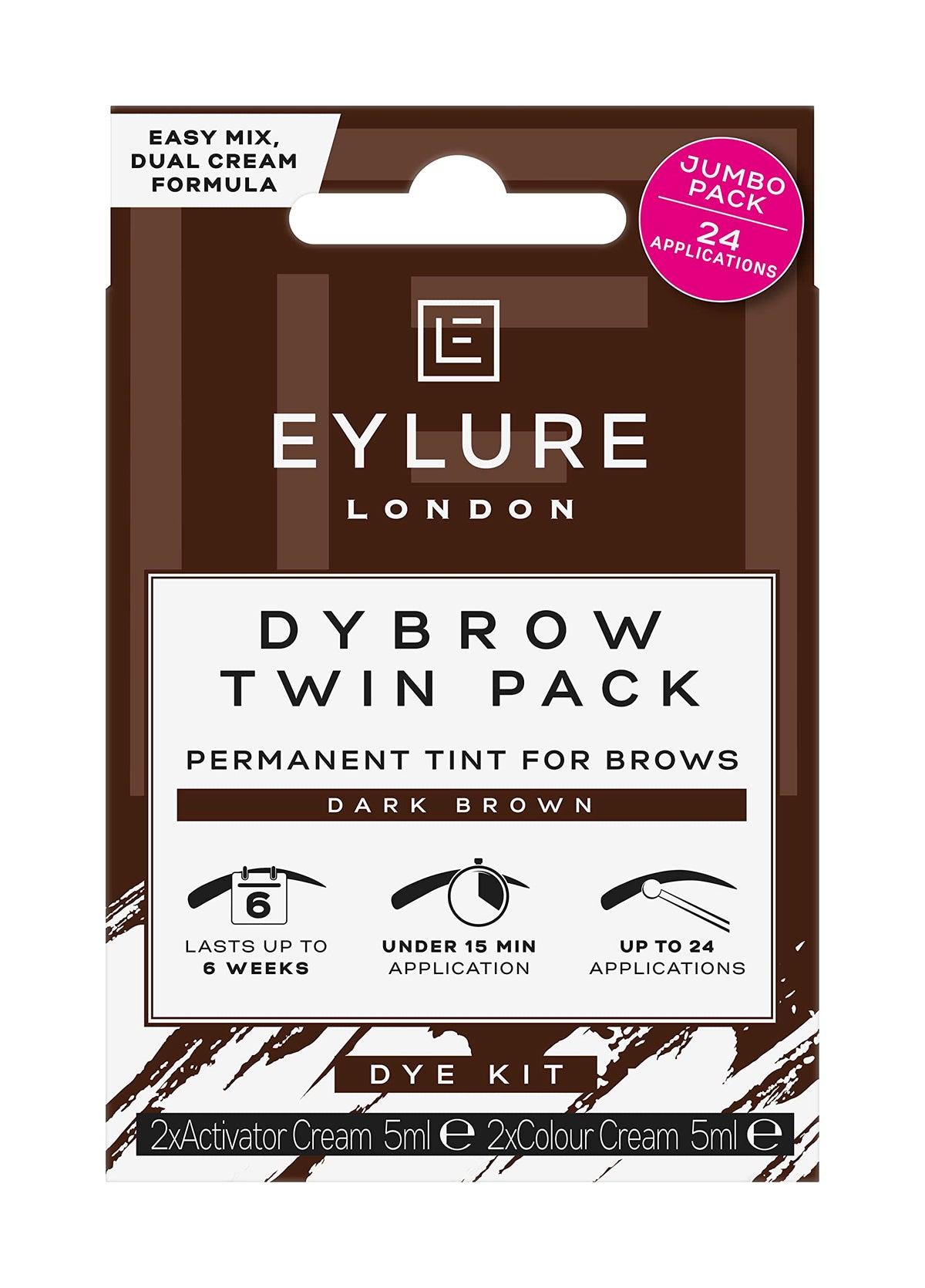 Eylure DYBROW Eyebrow Dye Kit, Dark Brown