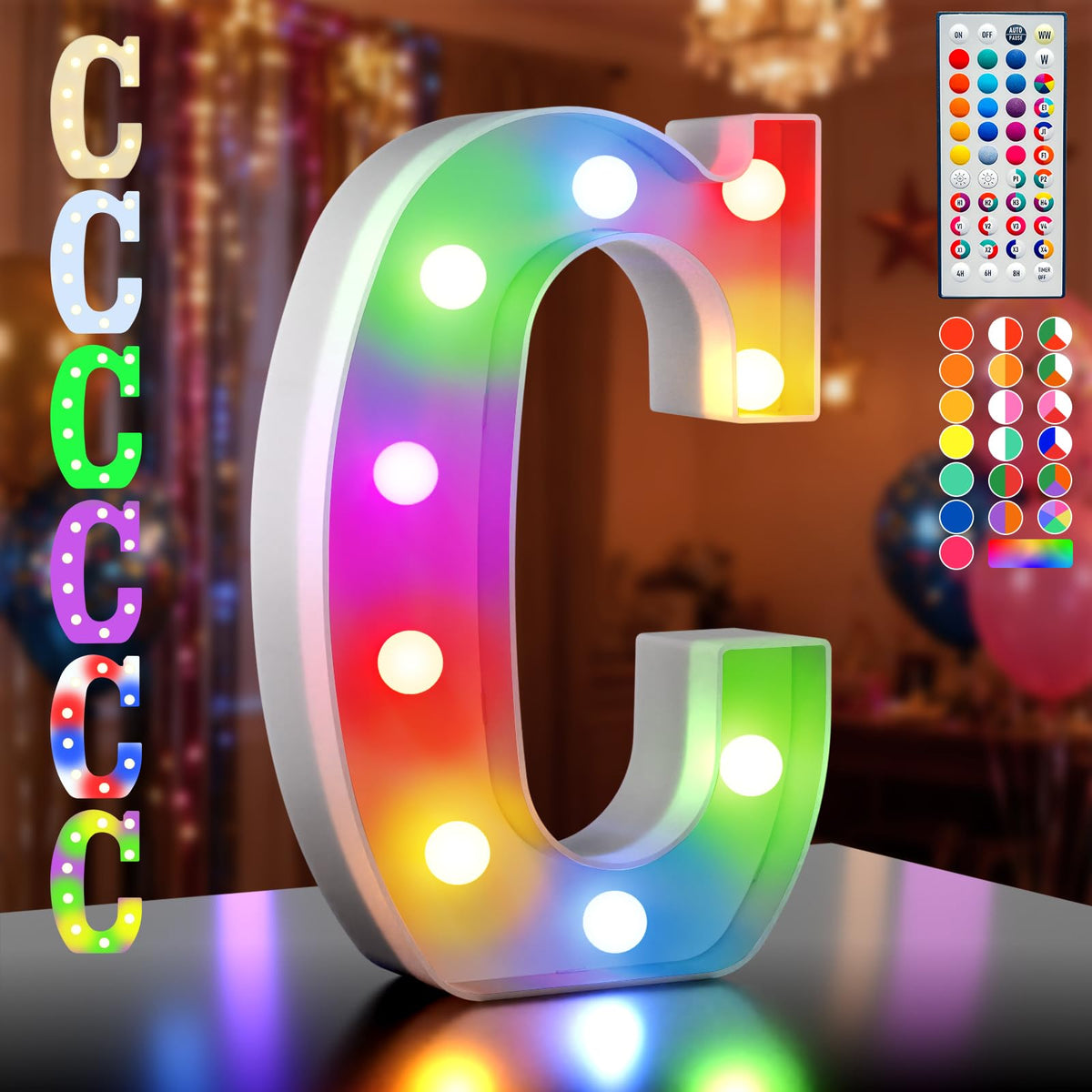 Ledido Pink Glitter Light Up Number 80 for 80th Birthday Decorations