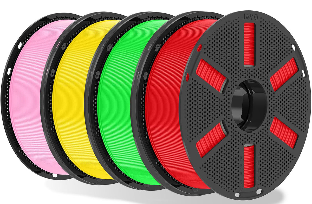 JAYO PLA 3D Printer Filament 1.1KG Black, PLA Filament 1.75mm, Dimensional Accuracy +/- 0.02mm, Neatly Wound Filament, Fits Most FDM Printer.