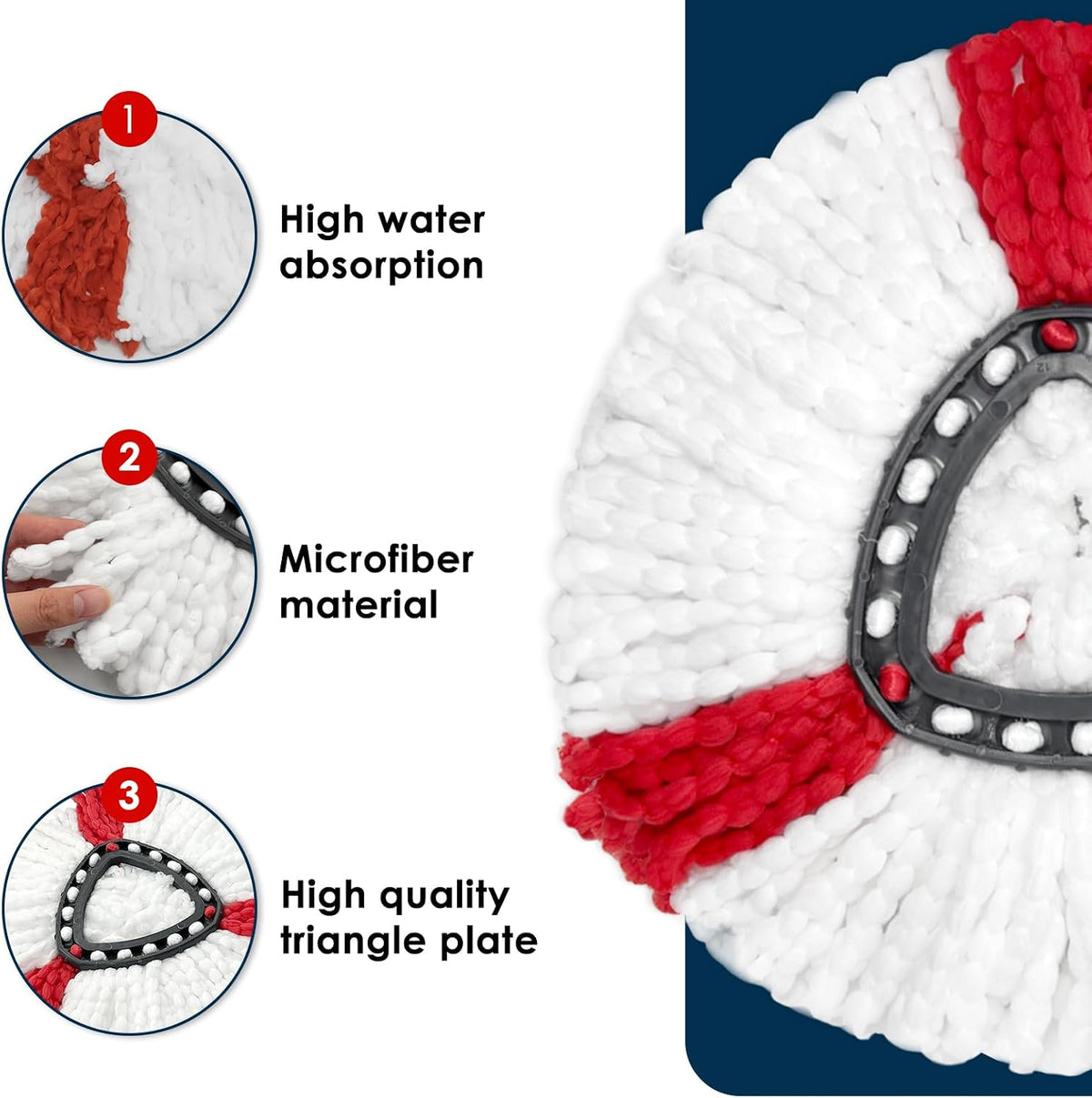 SUPERFA 4 Pack Mop Heads Compatible with Vileda 2-in-1 Turbo Mop