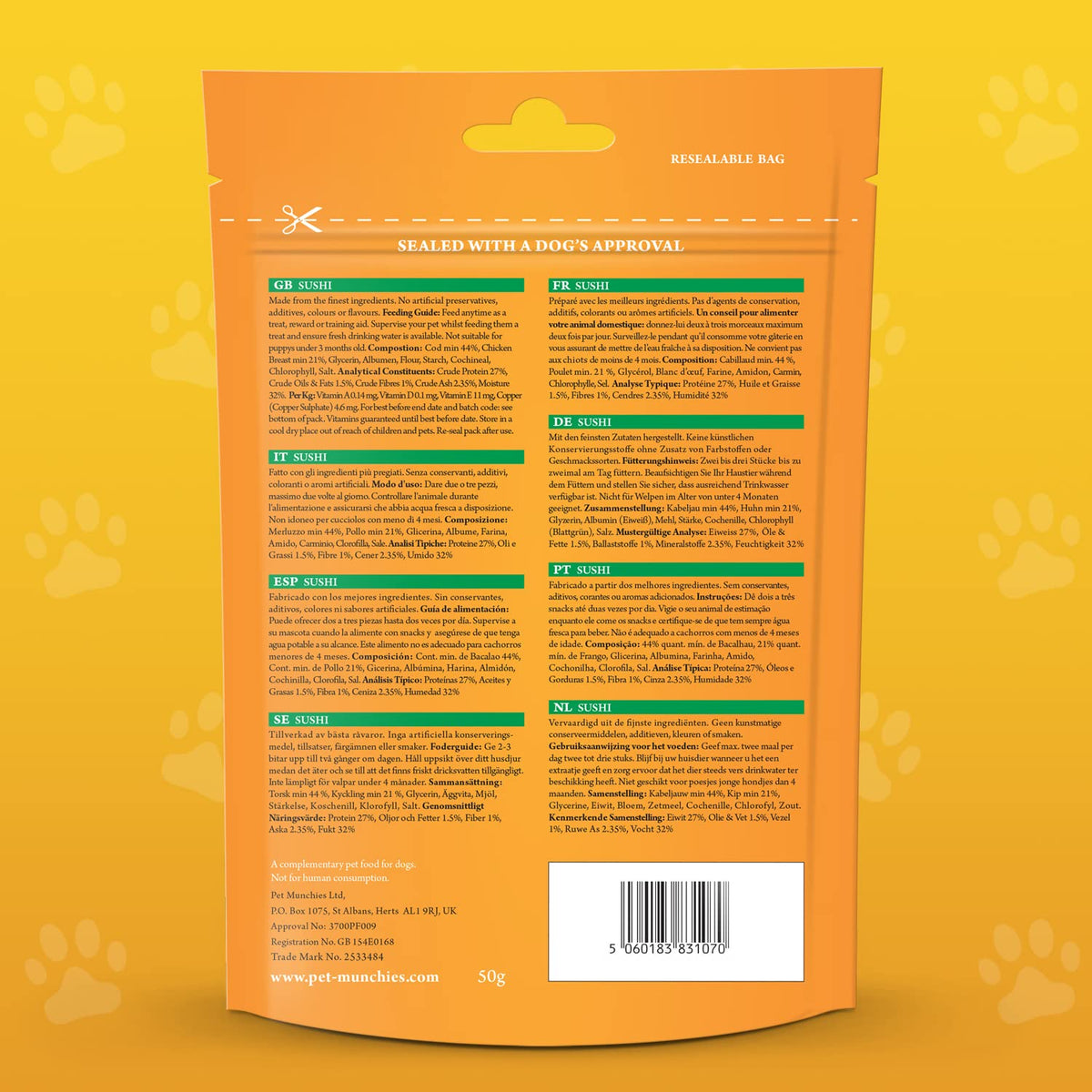 Pet Munchies Venison & Beef Liver Dog Training Treats, Grain Free Tasty Bites with Natural Real Meat, Low in Fat 50g