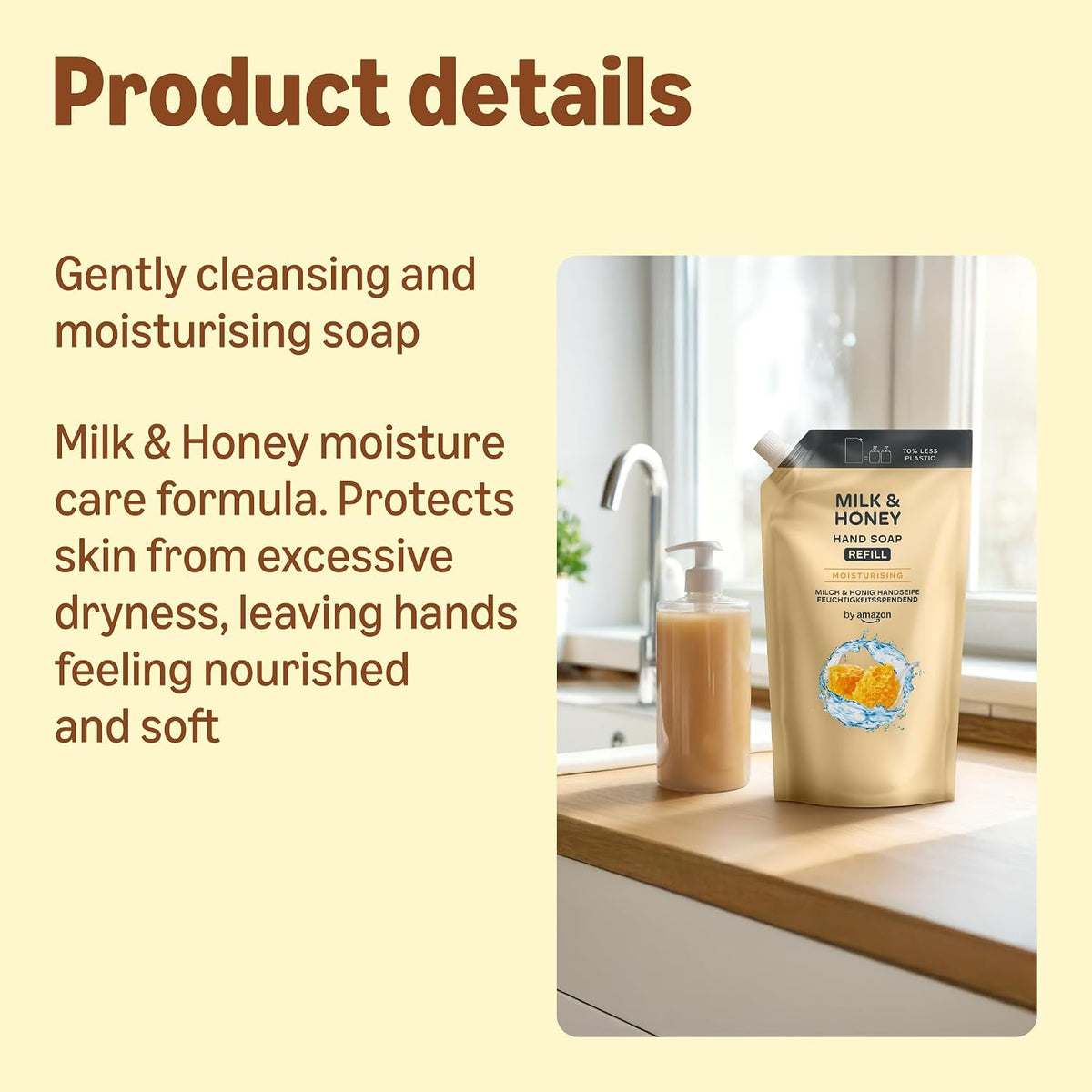 by Amazon Milk & Honey Hand Soap Refill, 2 x 1000ml