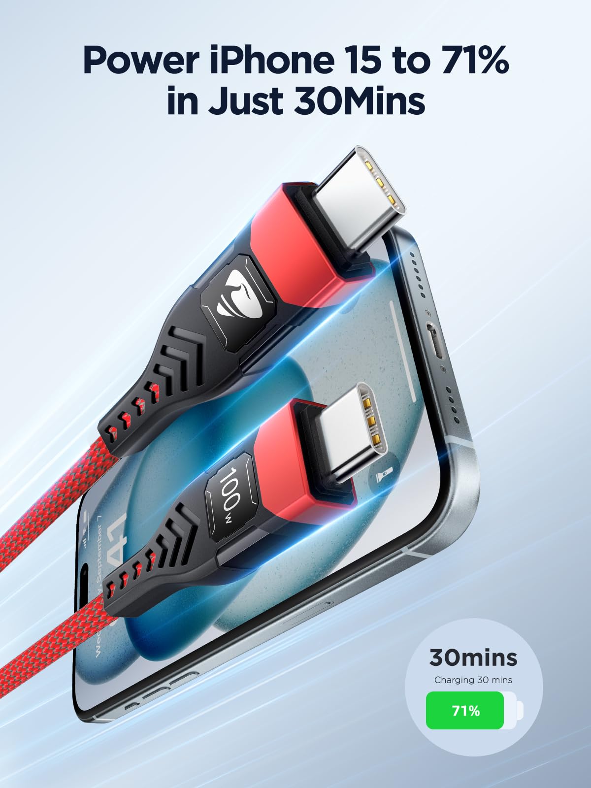 USB C to USB C, 100W 5A Fast Charging Cable [2Pack/2M] USB Type C Charger Fast Charge Lead Usbc to Usbc Cable for iPhone 15 16 17 Pro Max Plus iPad Pro MacBook Samsung Galaxy S23 S22 S24 S25 Ultra etc