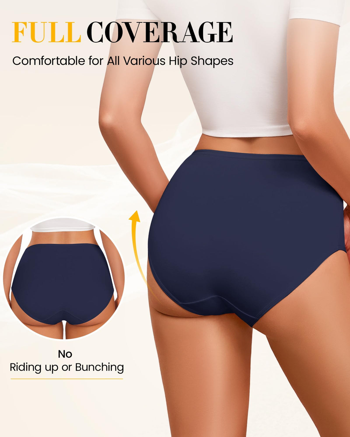 SIMIYA Cotton Underwear Women, High Waisted Knickers for Women Multipack