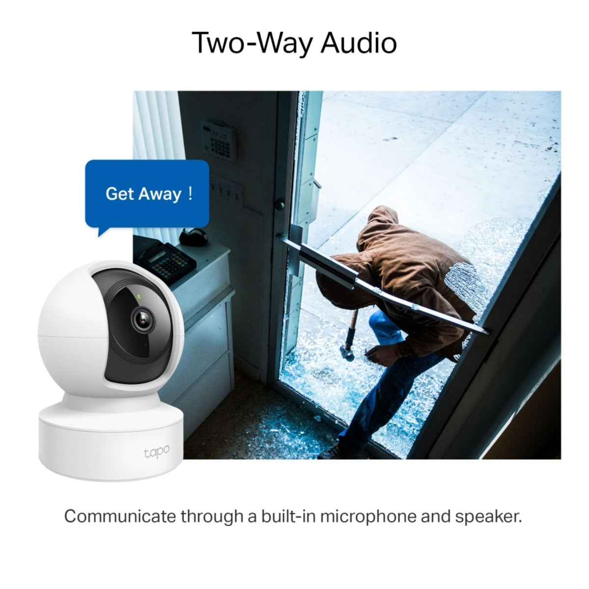 Tapo TP-Link 2K Pan Tilt Security Camera for Baby Monitor, Dog Camera w/Motion Detection, 2-Way Audio Siren, Night Vision, Cloud &SD Card Storage (Up to 256 GB), Works with Alexa & Google Home (C210)