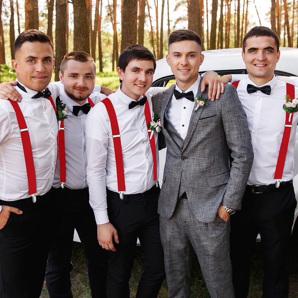 Aomig Mens Braces, Mens Suspenders with Strong Metal Clips, 3.5cm Wide Heavy Duty Suspenders for Men Women Business Wedding Casual
