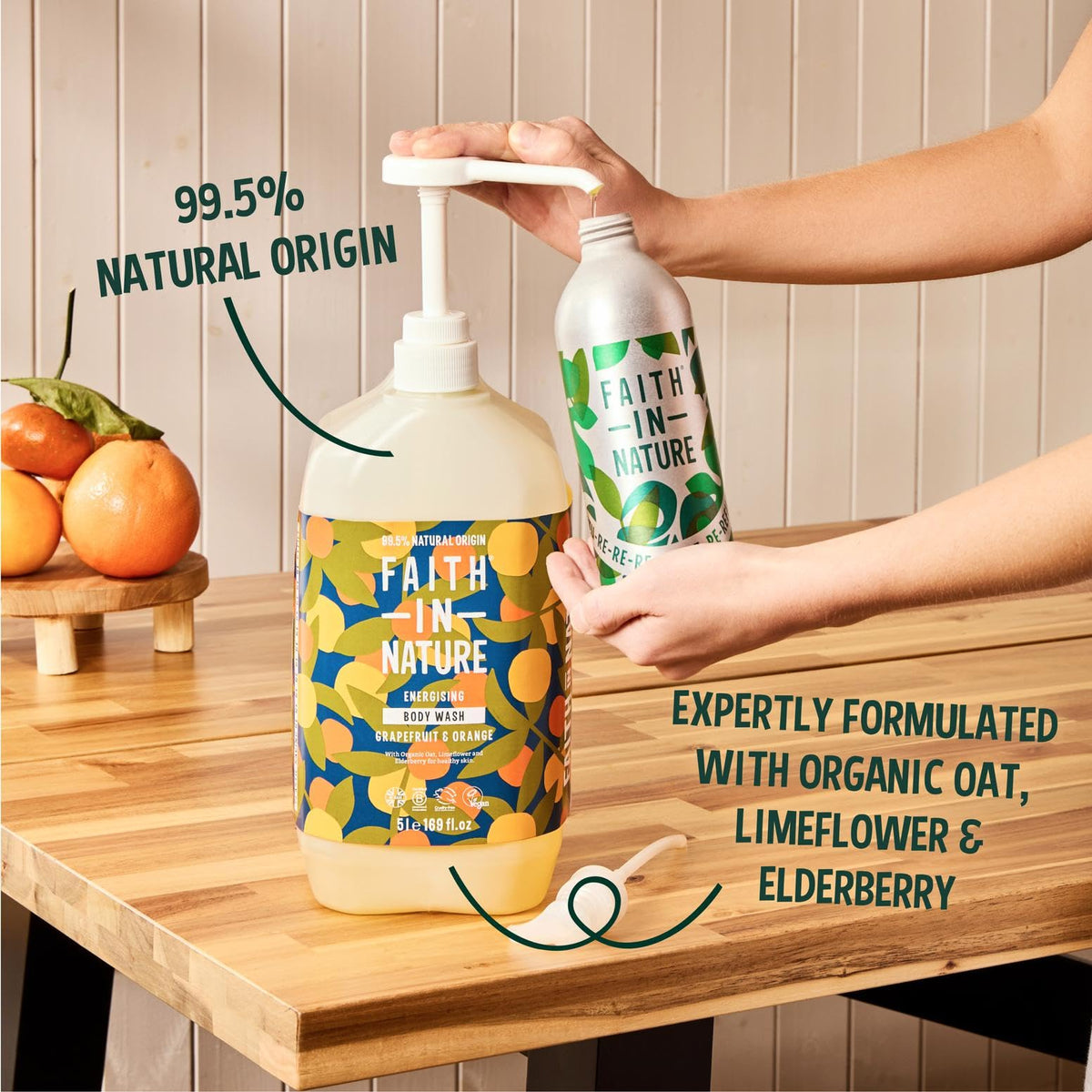 Faith In Nature Natural Fragrance Free Body Wash, Sensitive, Vegan and Cruelty Free, No SLS or Parabens, 400 ml