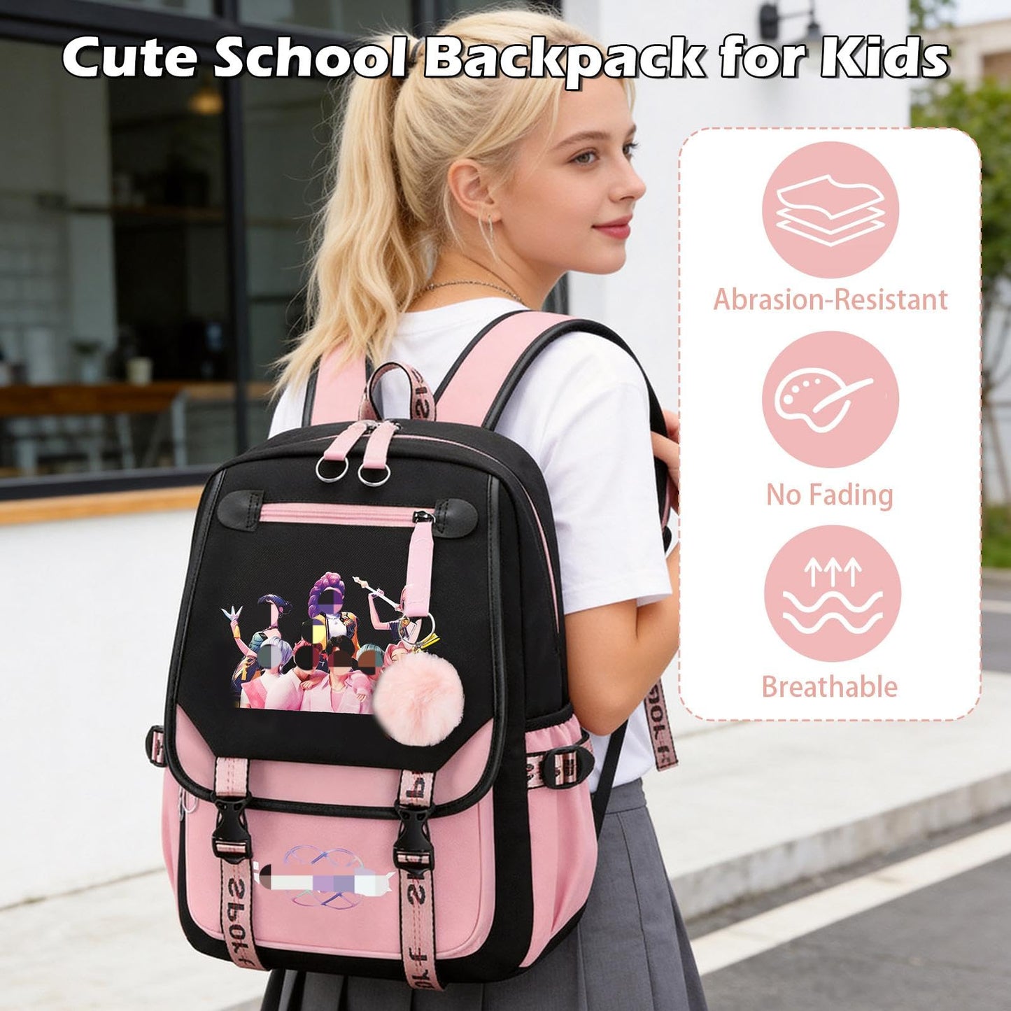 yumcute De-mn Backpack Kids, Teen Game School Bags, Children Primary Schoolbag, Children's School Backpack, 17 Inch Large Capacity Travel Rucksack Waterproof Boys Girls Book Bags for Aged 3-12 Years