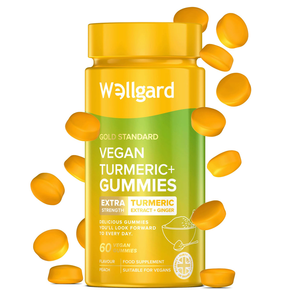 Wellgard Kids Calcium & D3 Gummies - 2 Month Supply - Vegan Chewable Calcium and Vitamin D3 Gummies, Mixed Berry Flavour