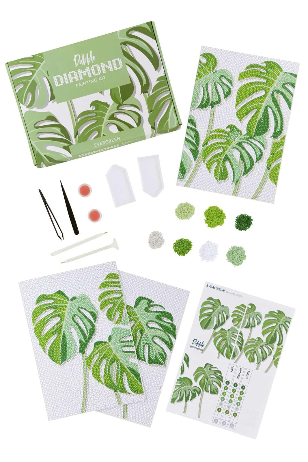 Dabble Diamond Painting Kits – Set of 3 Full Diamond Painting Kits for Adults with Canvas Frame, Crystal Diamond Art