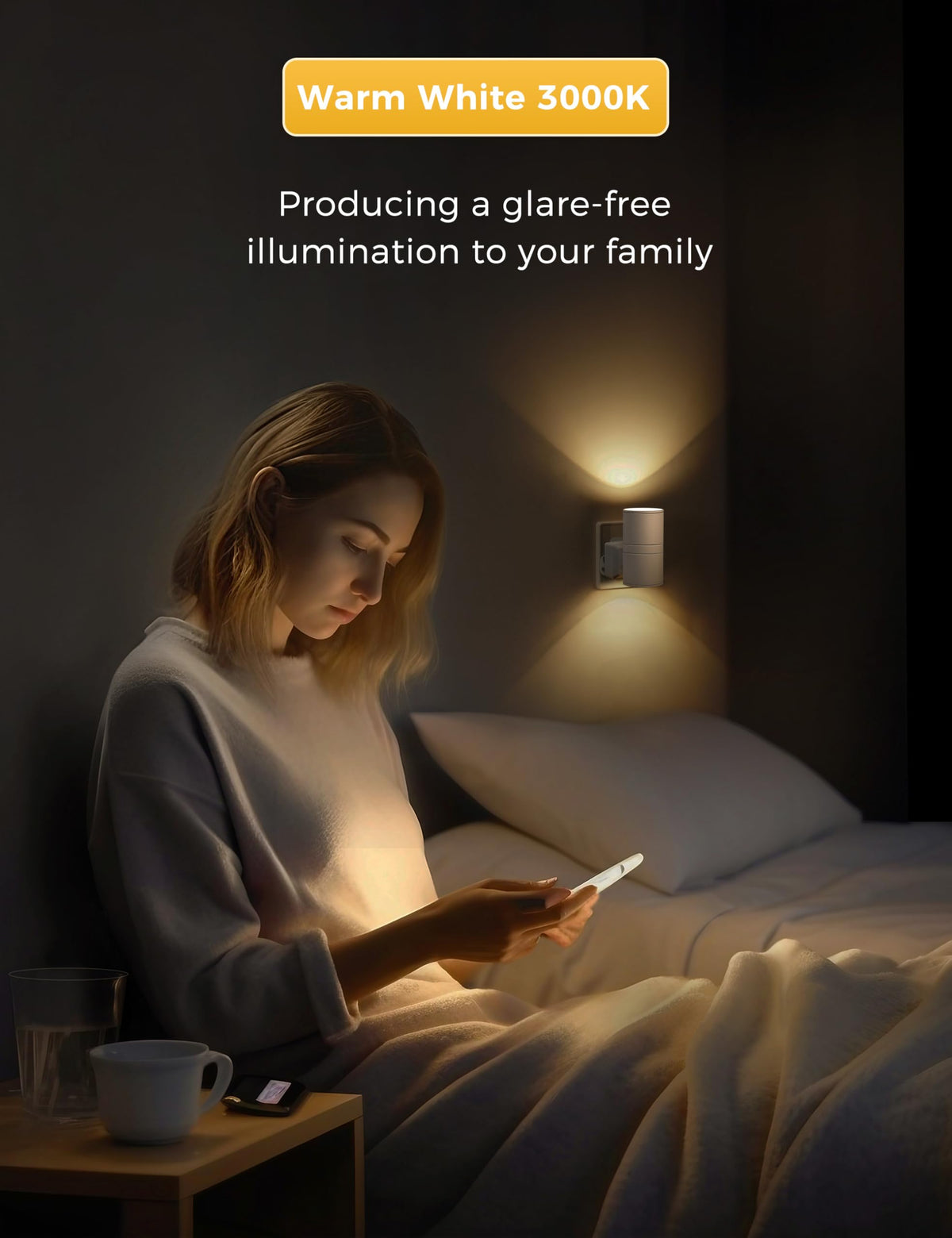 LOHAS-LED Plug in Night Light,Dimmable Nightlight 100LM,Dusk to Dawn Sensor