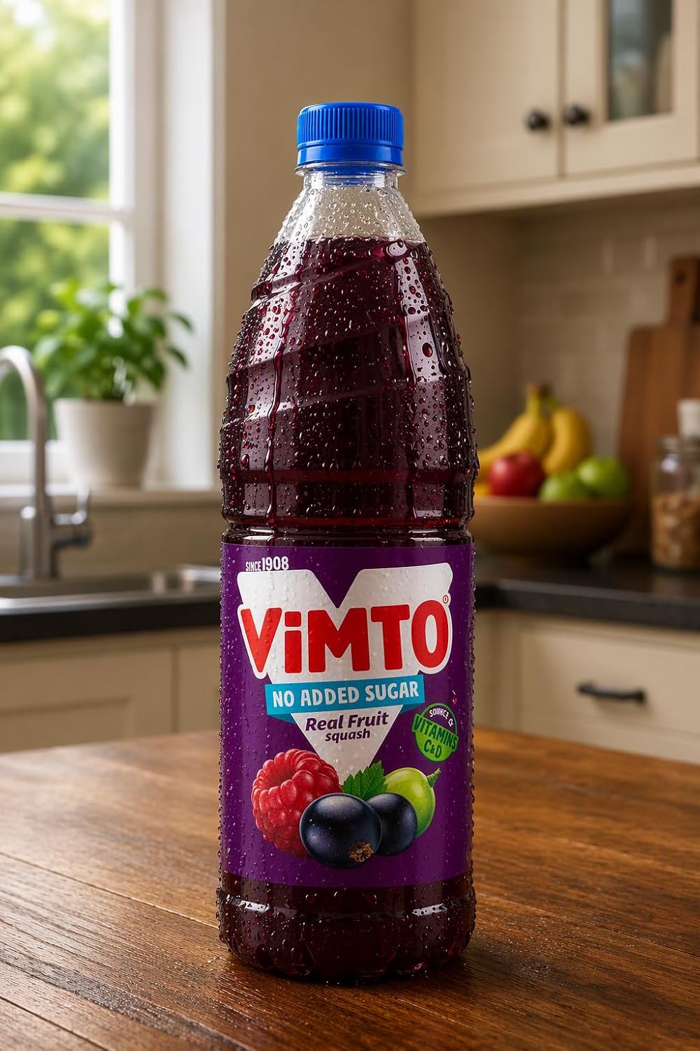 Vimto Squash – No Added Sugar – Real Fruit Flavour – Vitamins C & D – 2L Bottle – Low Calorie