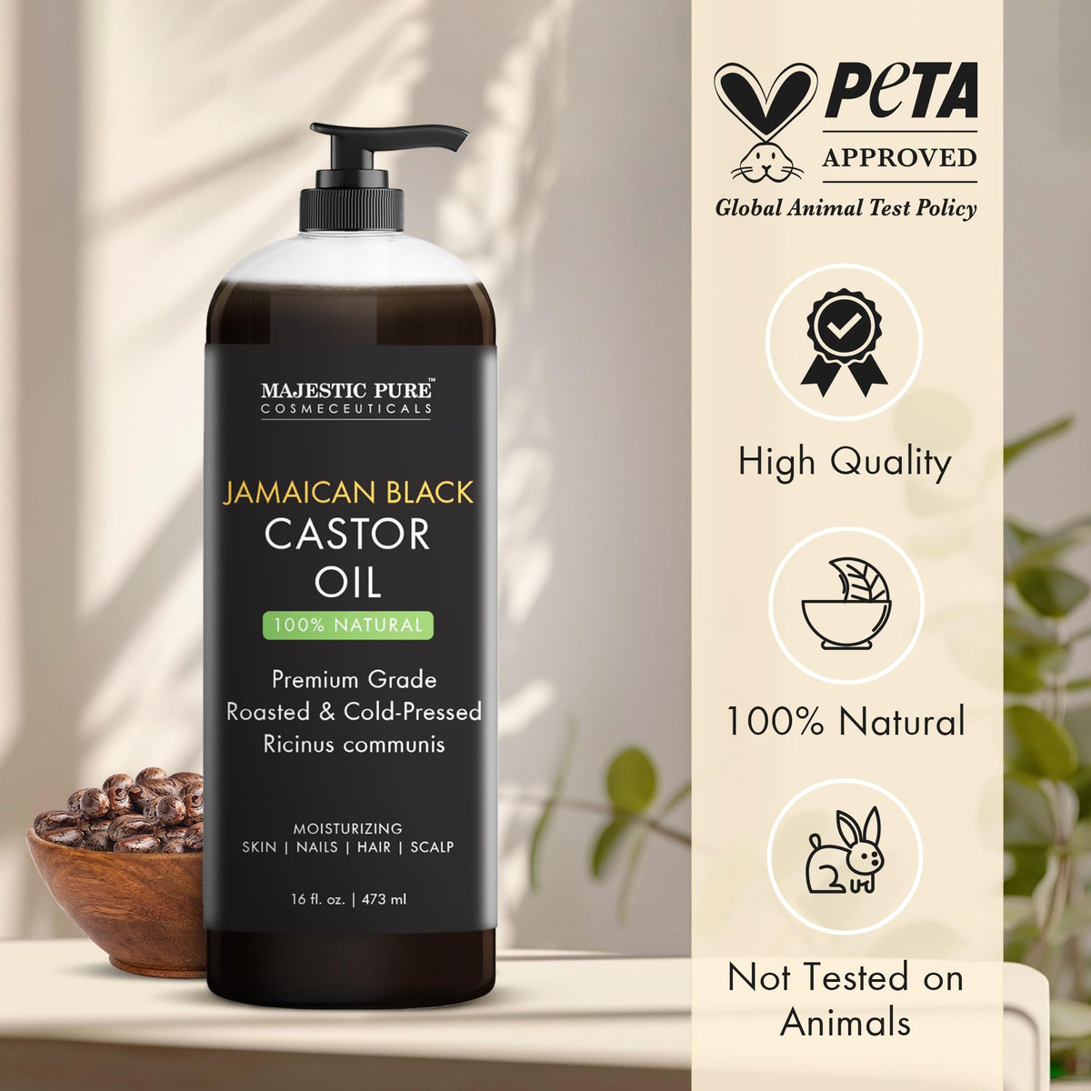 Majestic Pure Vitamin E Oil 100% Pure and Natural Oil - 236 ml