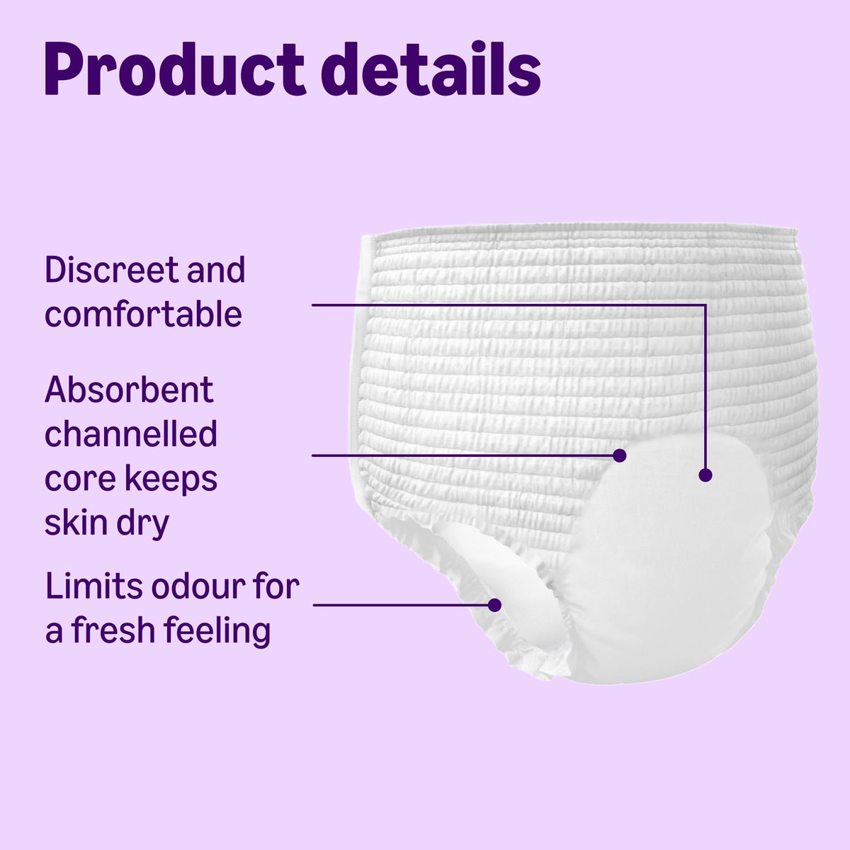 Healthcare by Amazon Discreet Incontinence Lady Pants, Plus Absorbency, Large, 40 Count (4 Packs of 10), White, (Previously Amazon Basic Care) - Packaging May Vary