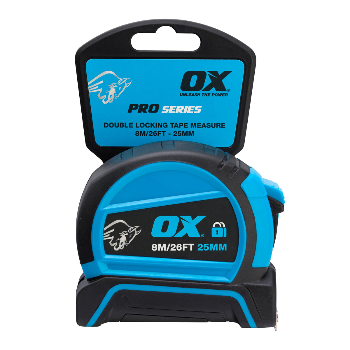 OX Pro Dual Auto Lock Tape Measure Twinpack - 8m, Magnetic End Hook