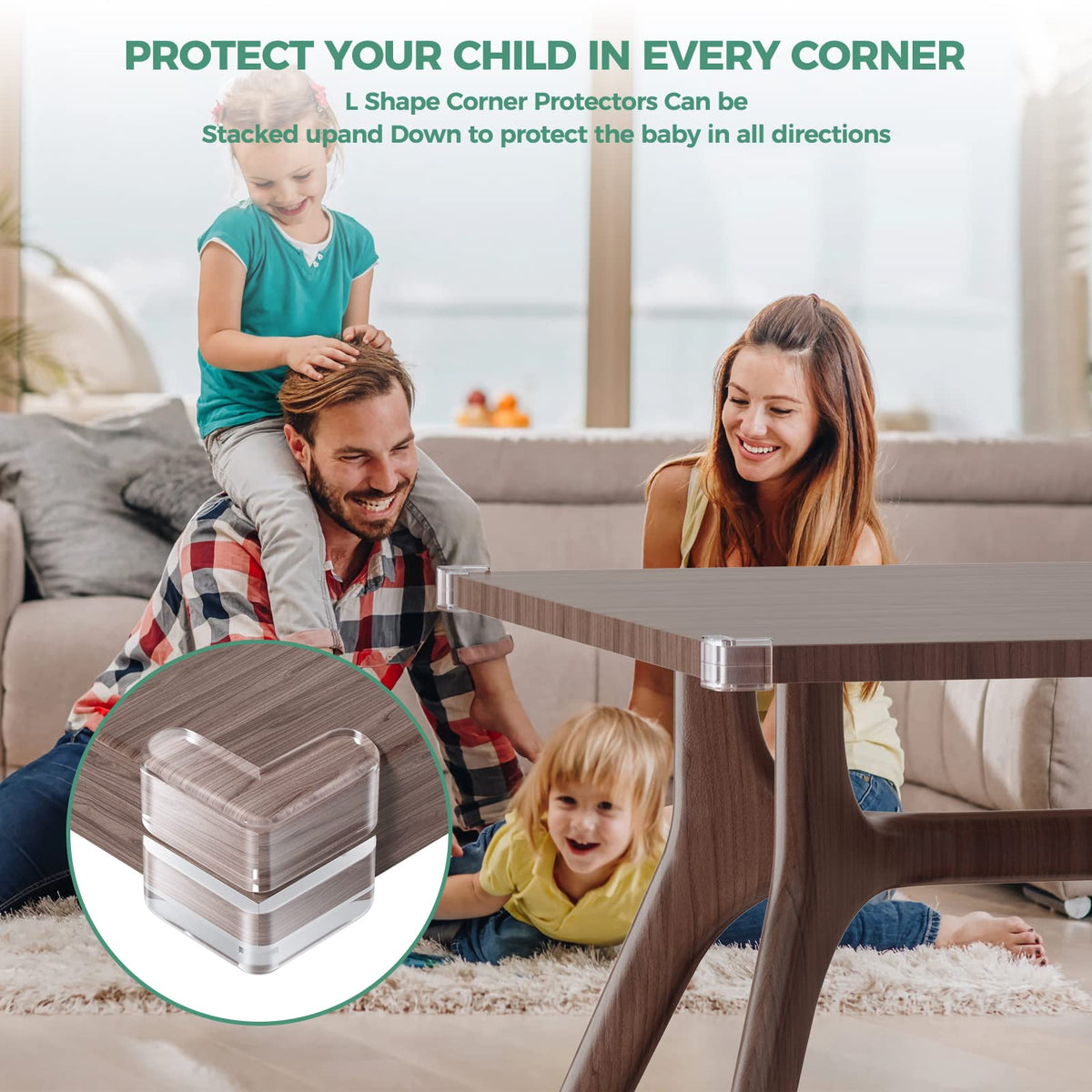 Peakally Corner Protectors for Baby Pack of 12, Thick Table Furniture Edge Protectors for Kids with Strong Adhesion, Corner Guard & Edge Safety Bumpers Clear - 6 R and 6 L