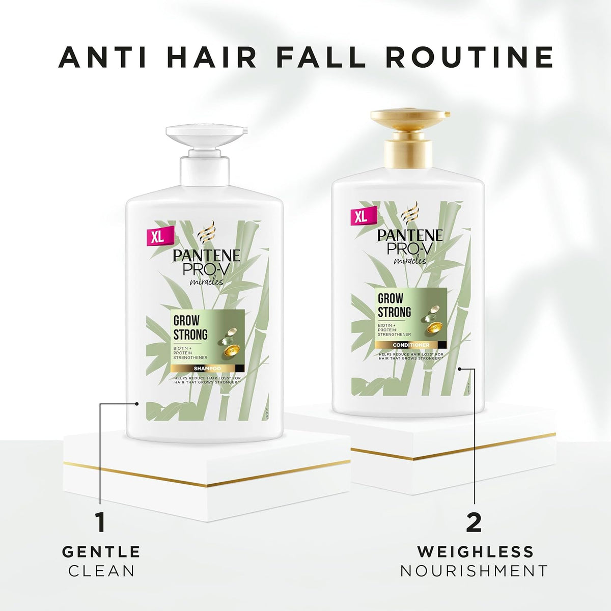 Pantene Grow Strong Shampoo with Biotin & Protein Strengthener 1L XXL Pump