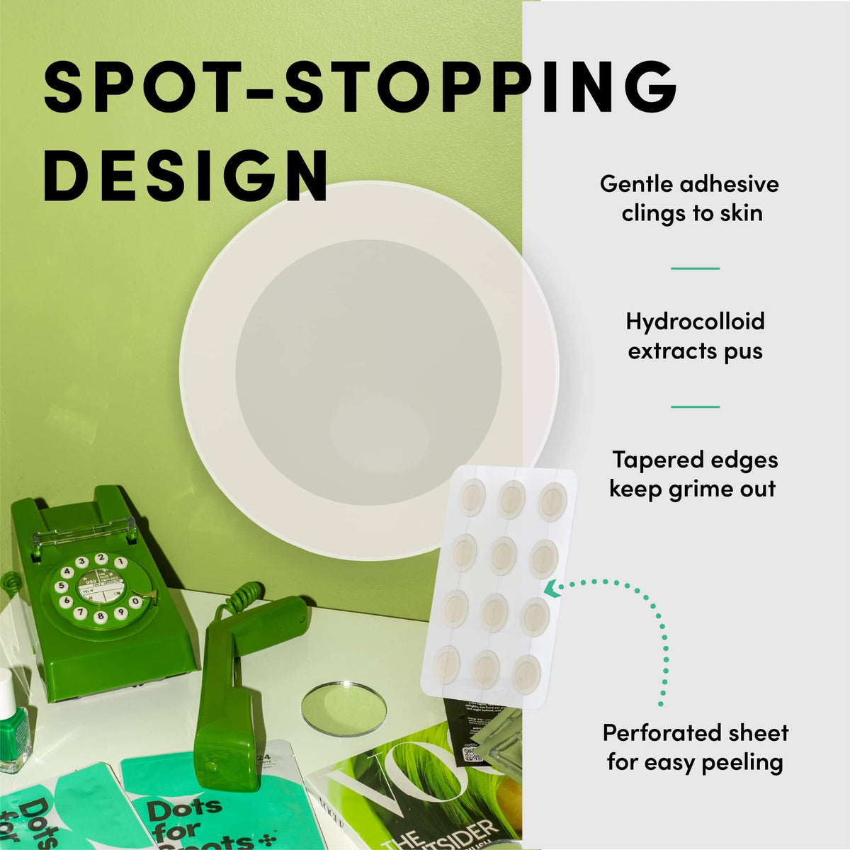 Dots for Spots Oval Spot Patch with Micro Darts - Pack of 9 Translucent Spot Treatment Stickers Infused With Niacinamide & Salicylic Acid - Fast-Acting, Vegan & Cruelty Free Skin Care