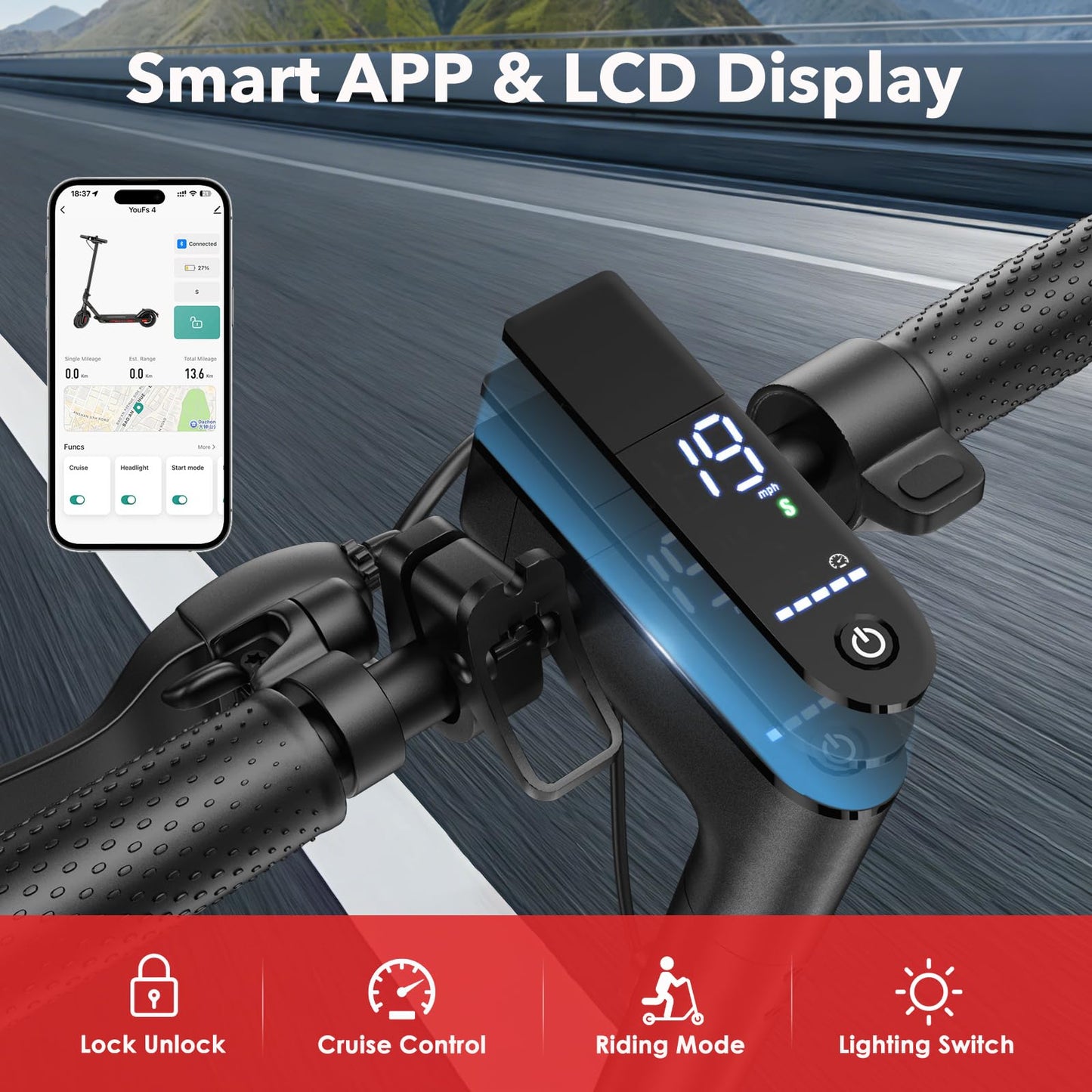 Zephyride V8 Electric Scooter — 350W, 25 km/h, 28-35 km Range, Smart App | UL-2272 Certified