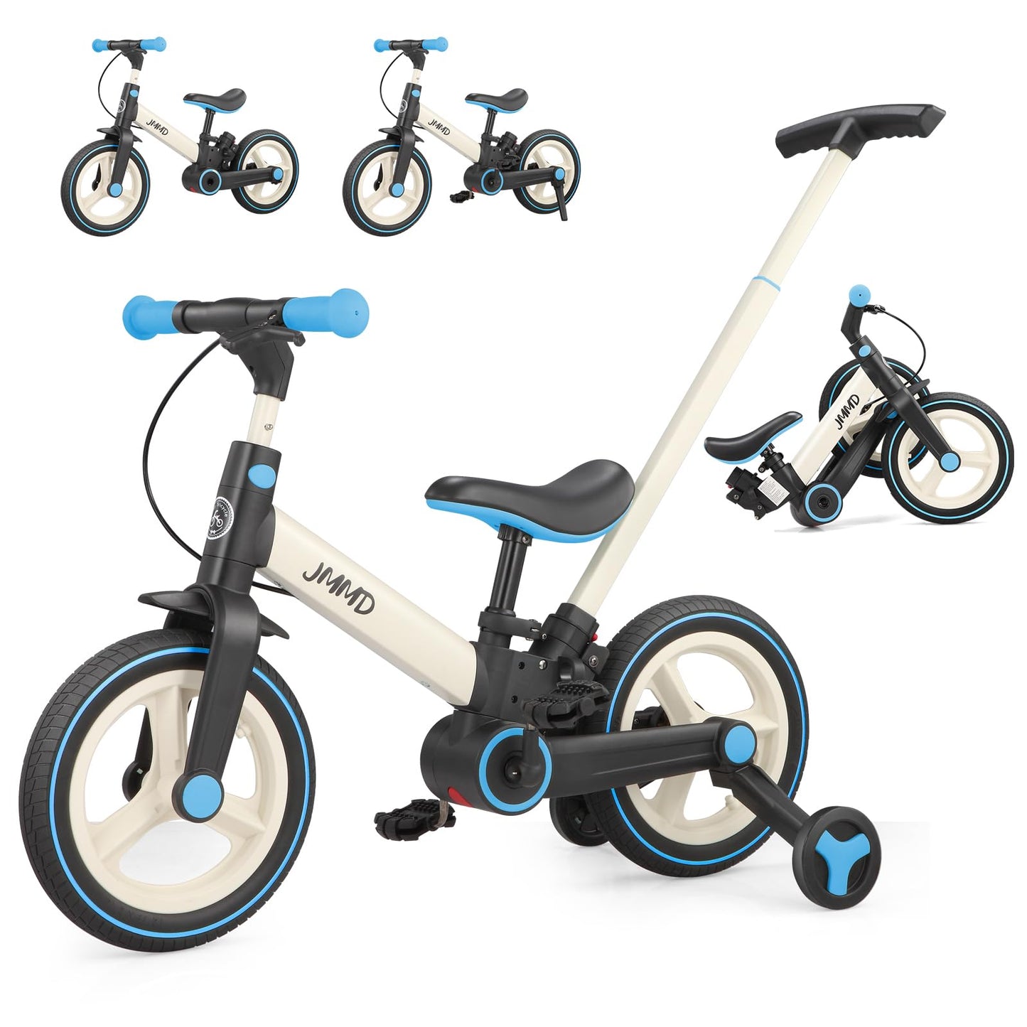 JMMD 6-in-1 Convertible Toddler Balance Bike to Pedal Bike — Ages 18 Months to 5 Years